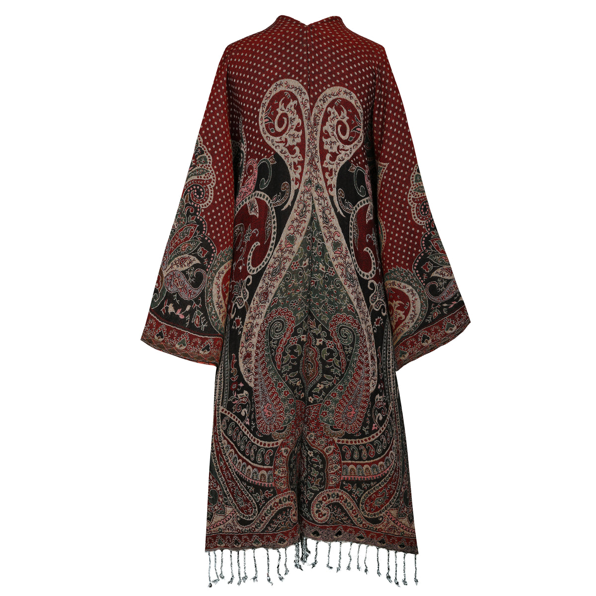 Polka Dot Prancer Paisley Boiled Wool Kimono Coat