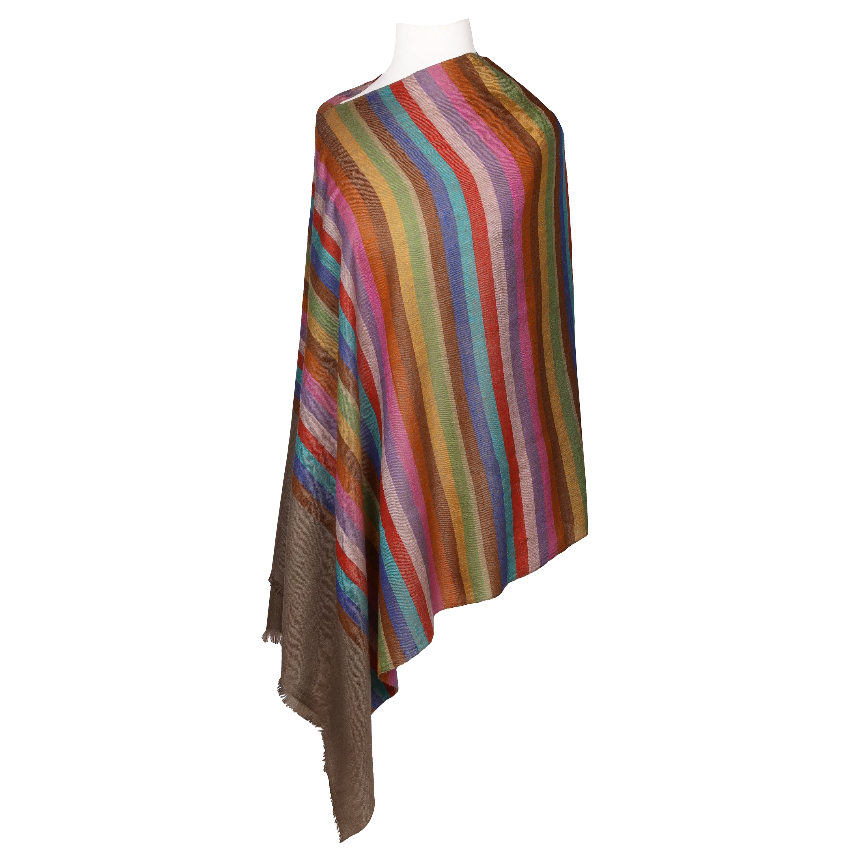 Rainbow Stripe Pashmina Kashmiri Shawl