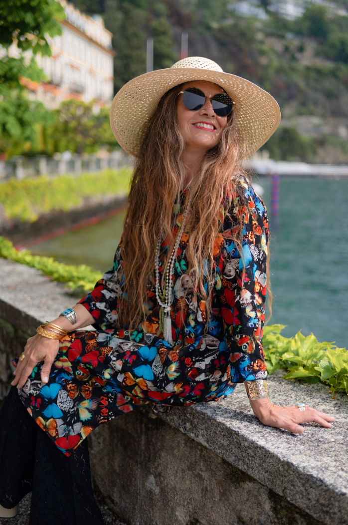 Madama Butterfly Italian Silk Midi Tunic