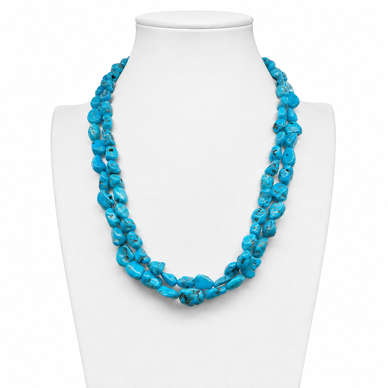 Sleeping Beauty Turquoise Double Strand Necklace Santo Domingo