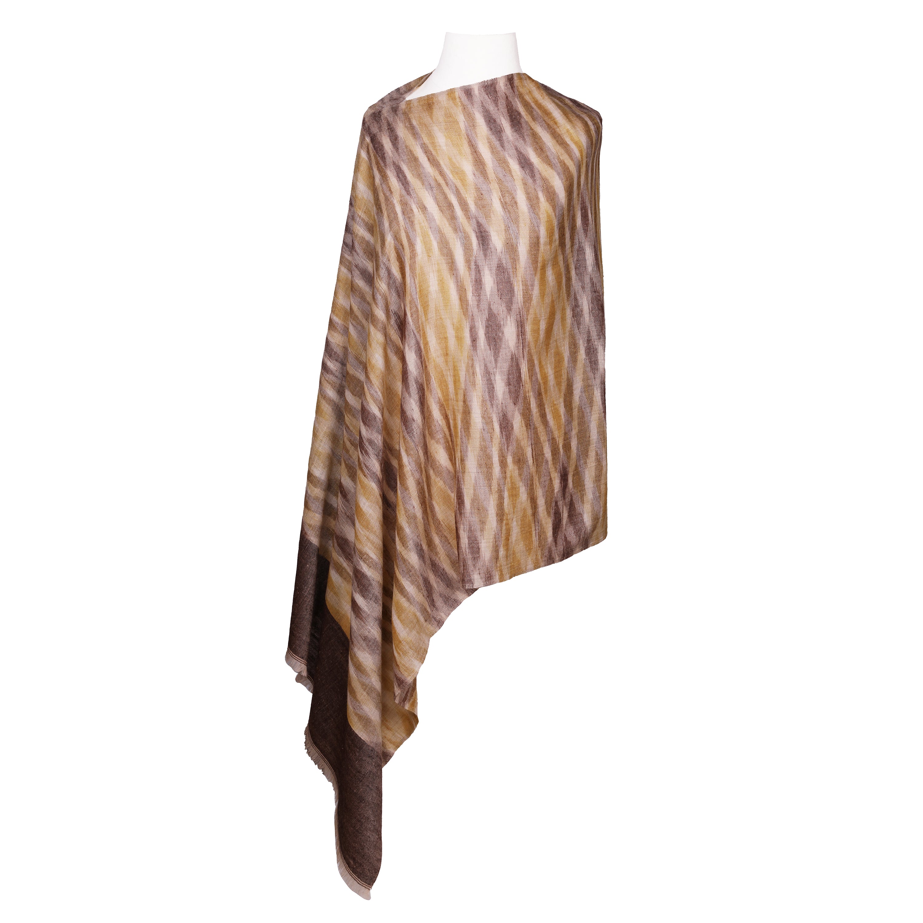 Taos Tan Ikat Pashmina Kashmiri Shawl