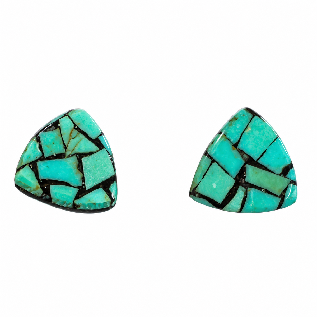 Royston Turquoise Inlay Earrings Santo Domingo