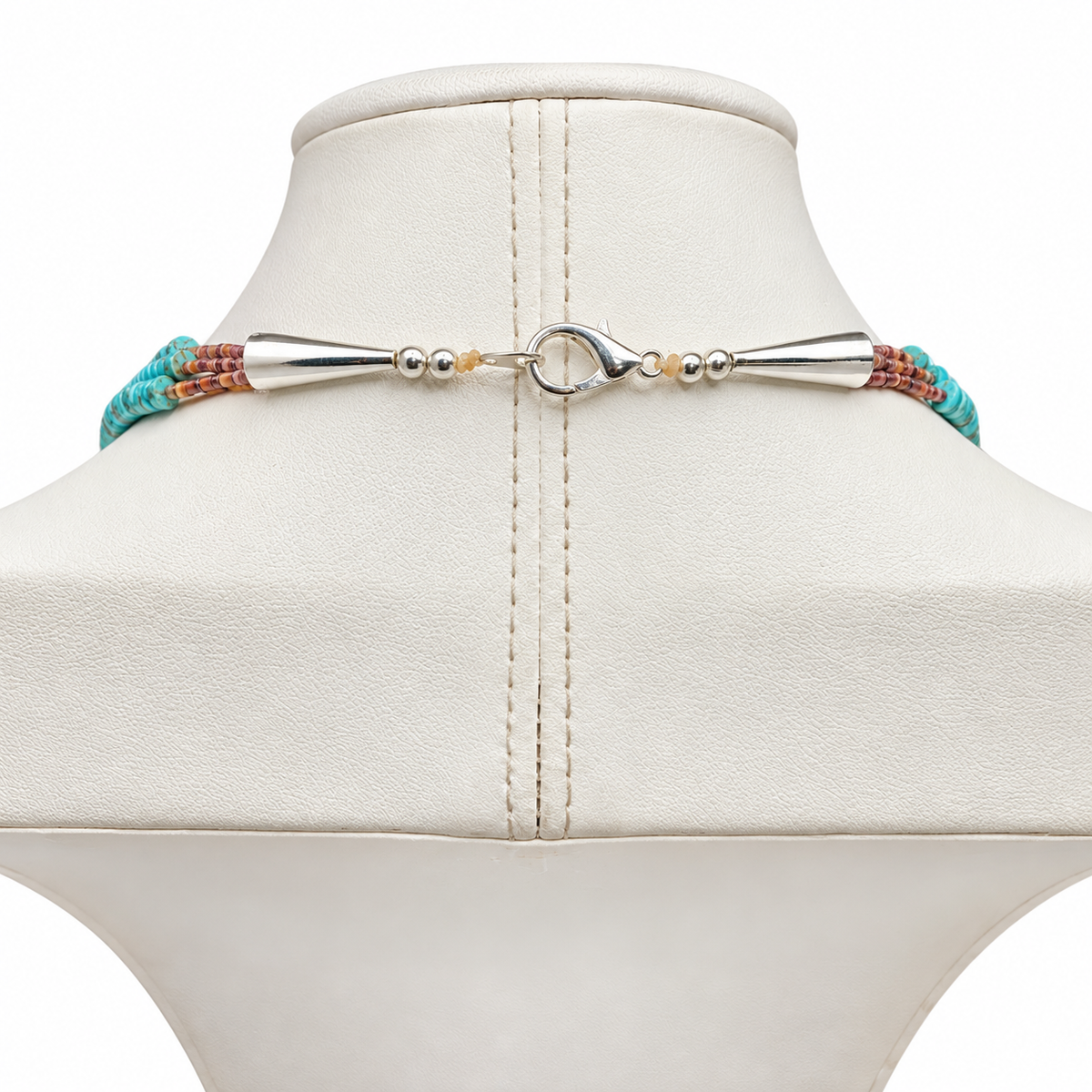 Turquoise and Heishi Shell Santo Domingo Necklace Three Strand