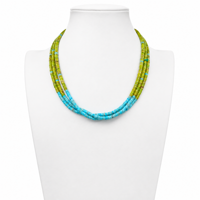 Turquoise, Gaspeite, Heishi Santo Domingo Necklace