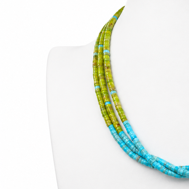 Turquoise, Gaspeite, Heishi Santo Domingo Necklace