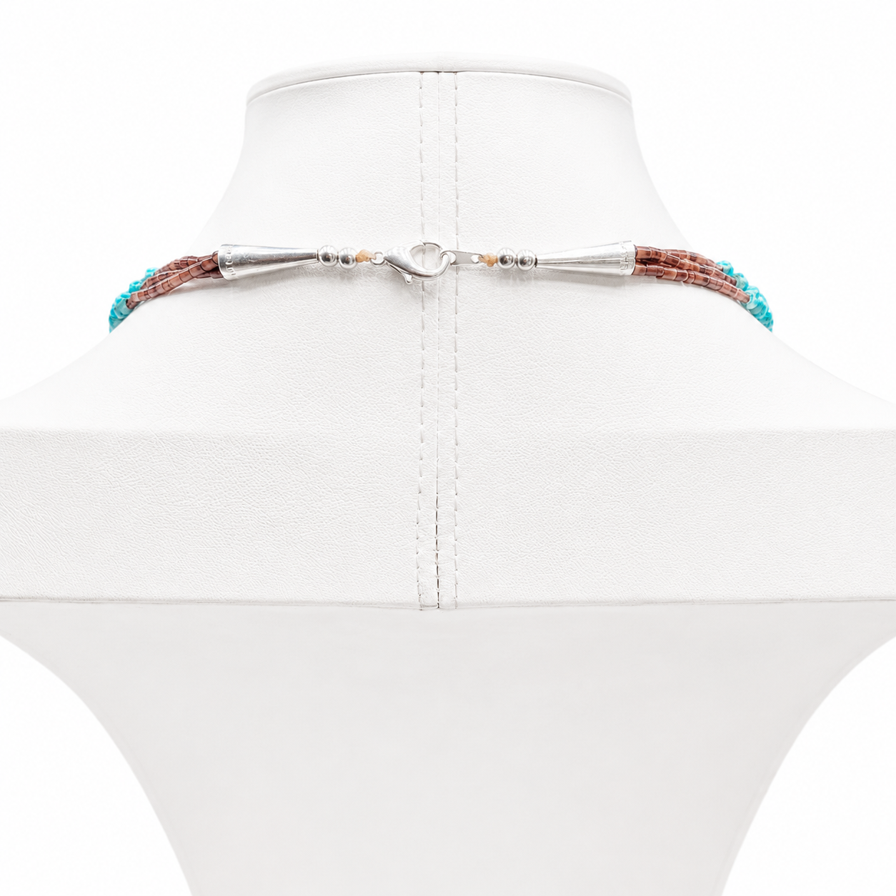 Turquoise and Heishi Three Strand Santo Domingo Necklace