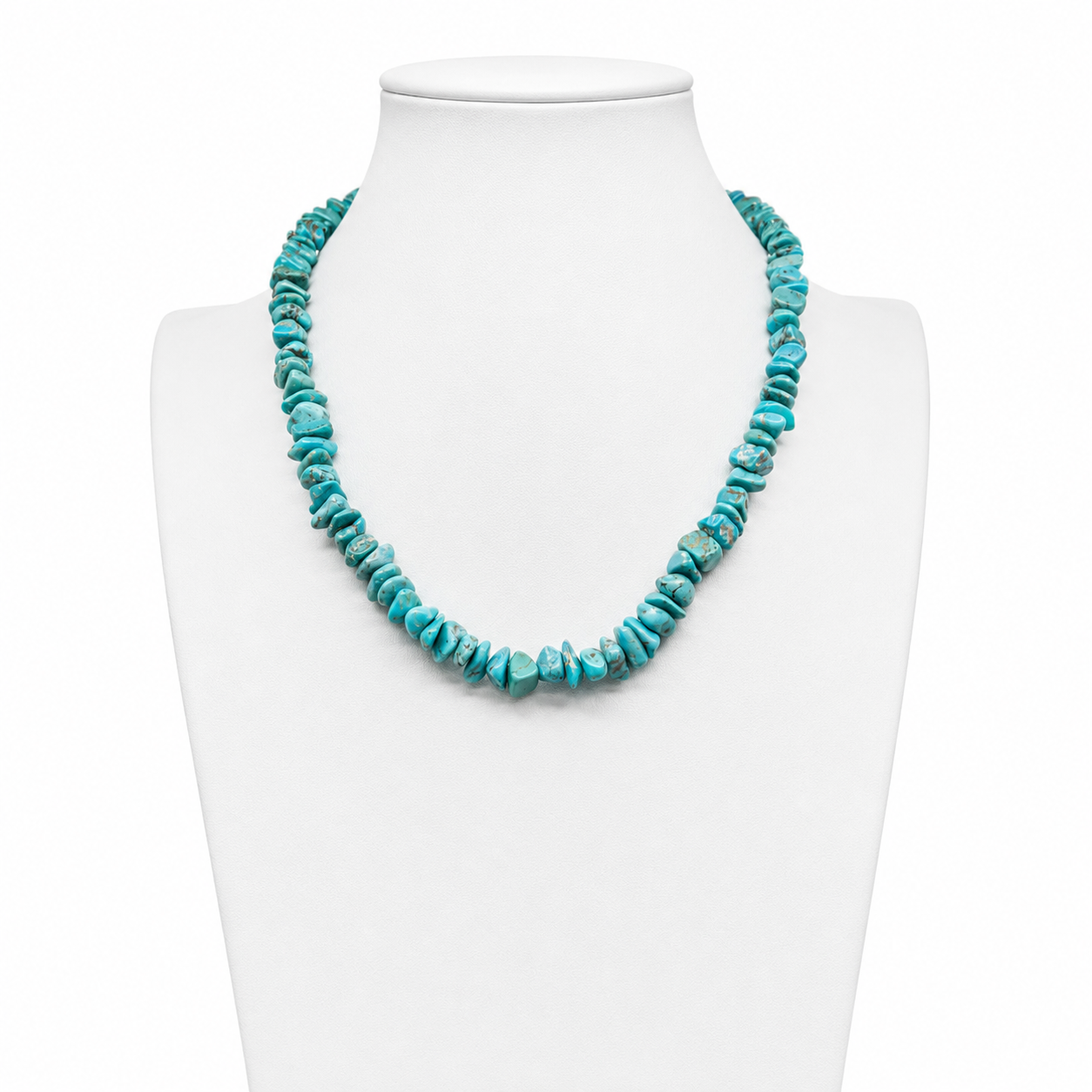 Vintage Sleeping Beauty Turquoise Nugget Necklace Santo Domingo
