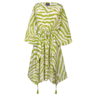 Zebra Verde Limone Italian Silk Midi