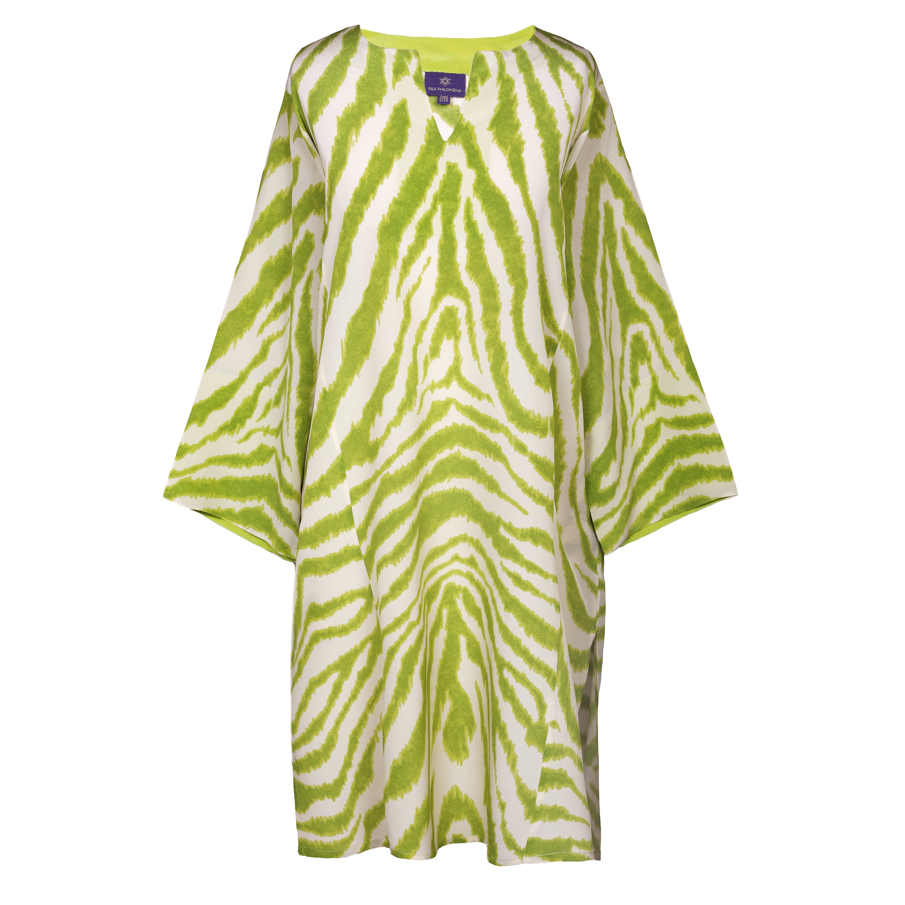 Zebra Limone Verde Italian Silk Tunic