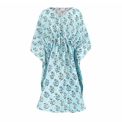Bellino Blue Kids Cotton Kaftan Dress