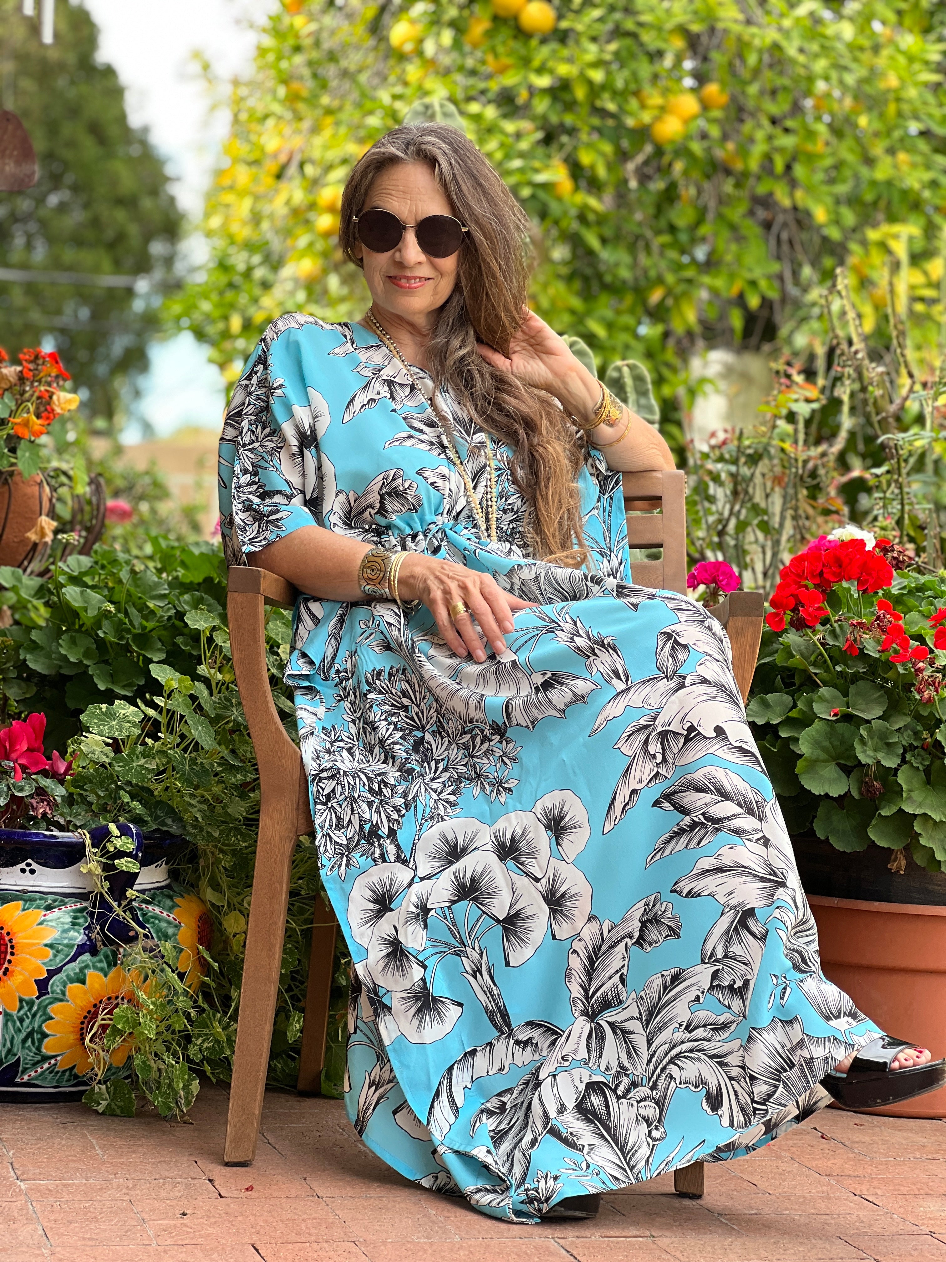 Giardino Azzurro Italian Silk Maxi