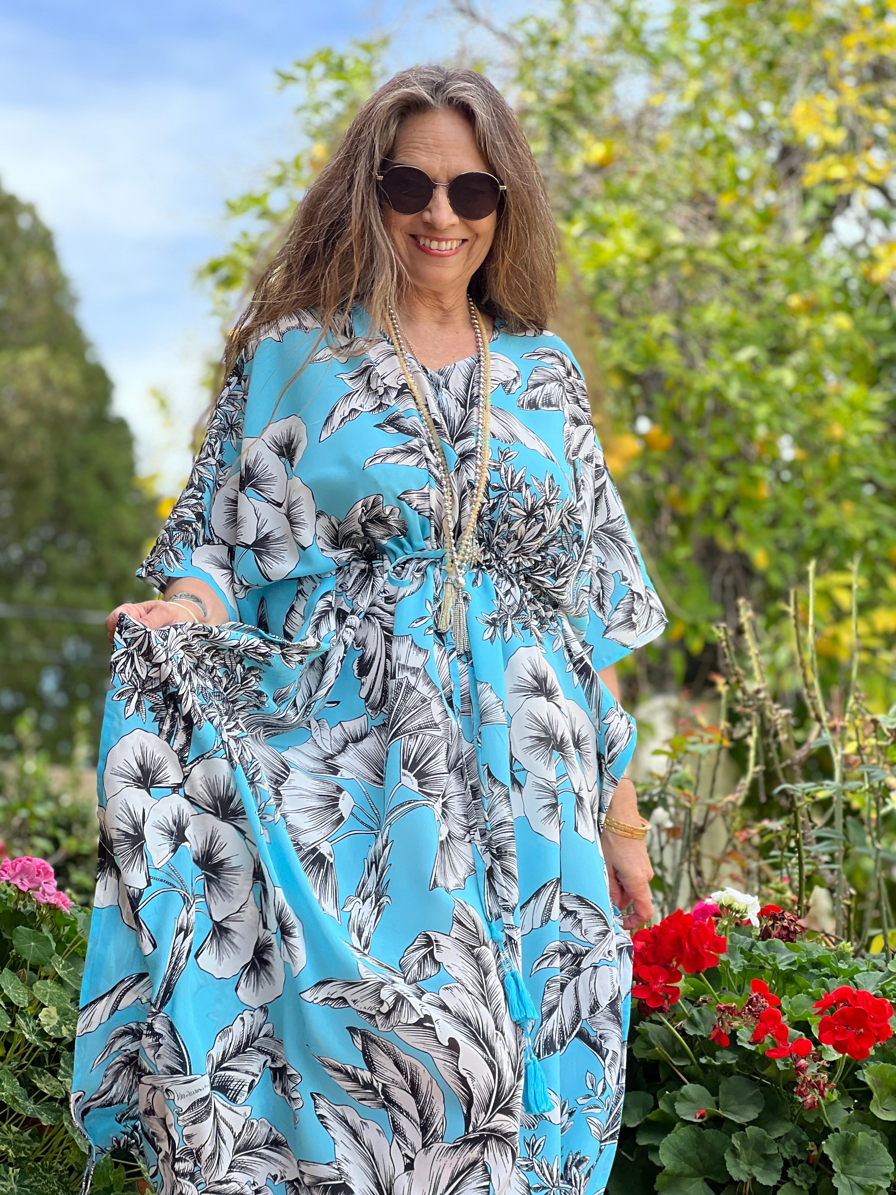 Giardino Azzurro Italian Silk Maxi