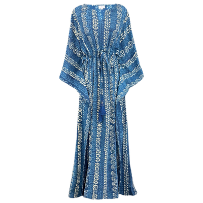 Ipanema Indigo Stripe Maxi Kaftan Dress