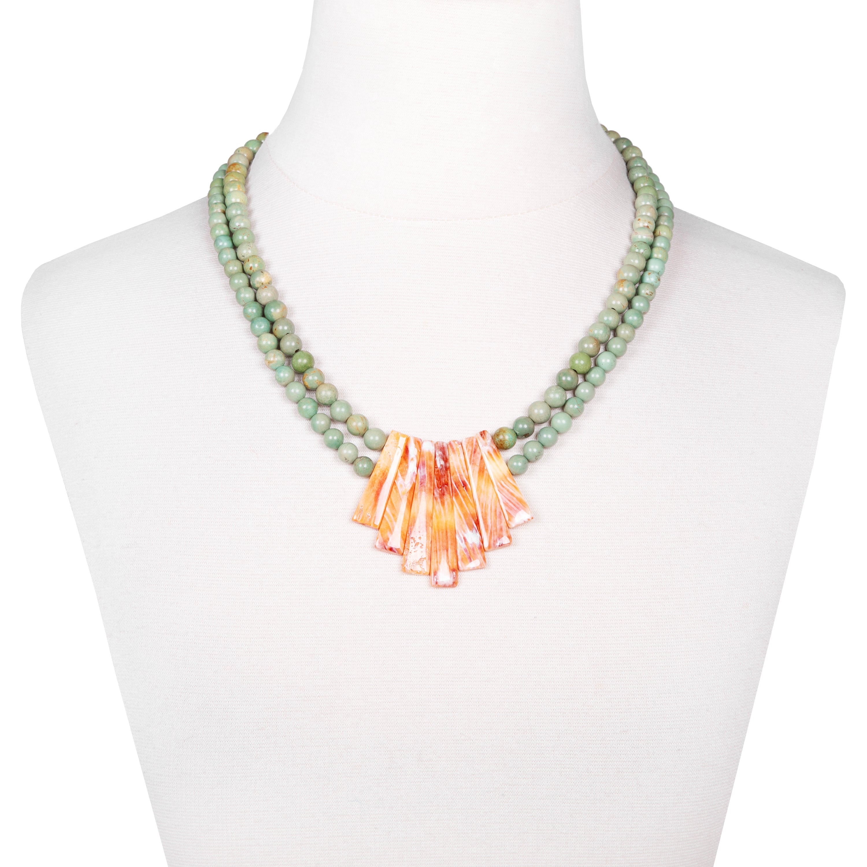 Green Turquoise Spiny Oyster Double Strand ONE AVAILABLE