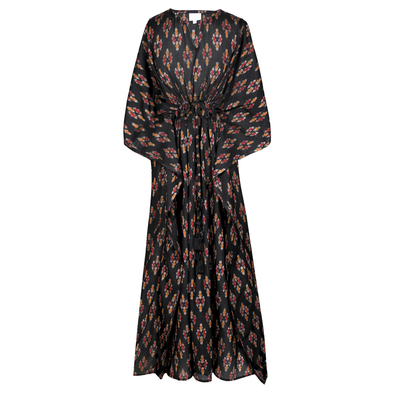 Maracanda Handwoven Cotton Ikat Maxi Kaftan Dress Store Credit