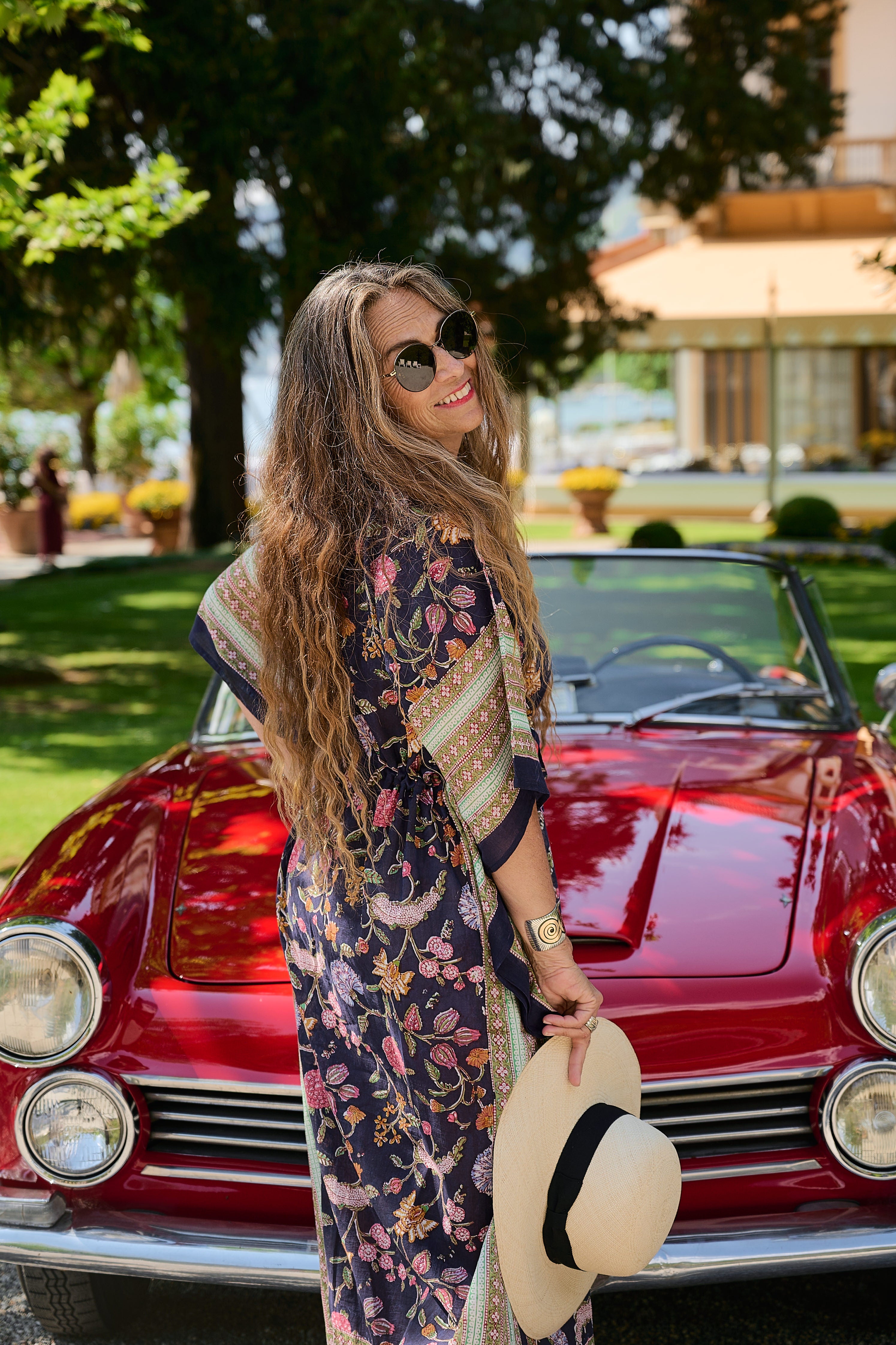 Black Beauty Floral Maxi Kaftan Dress