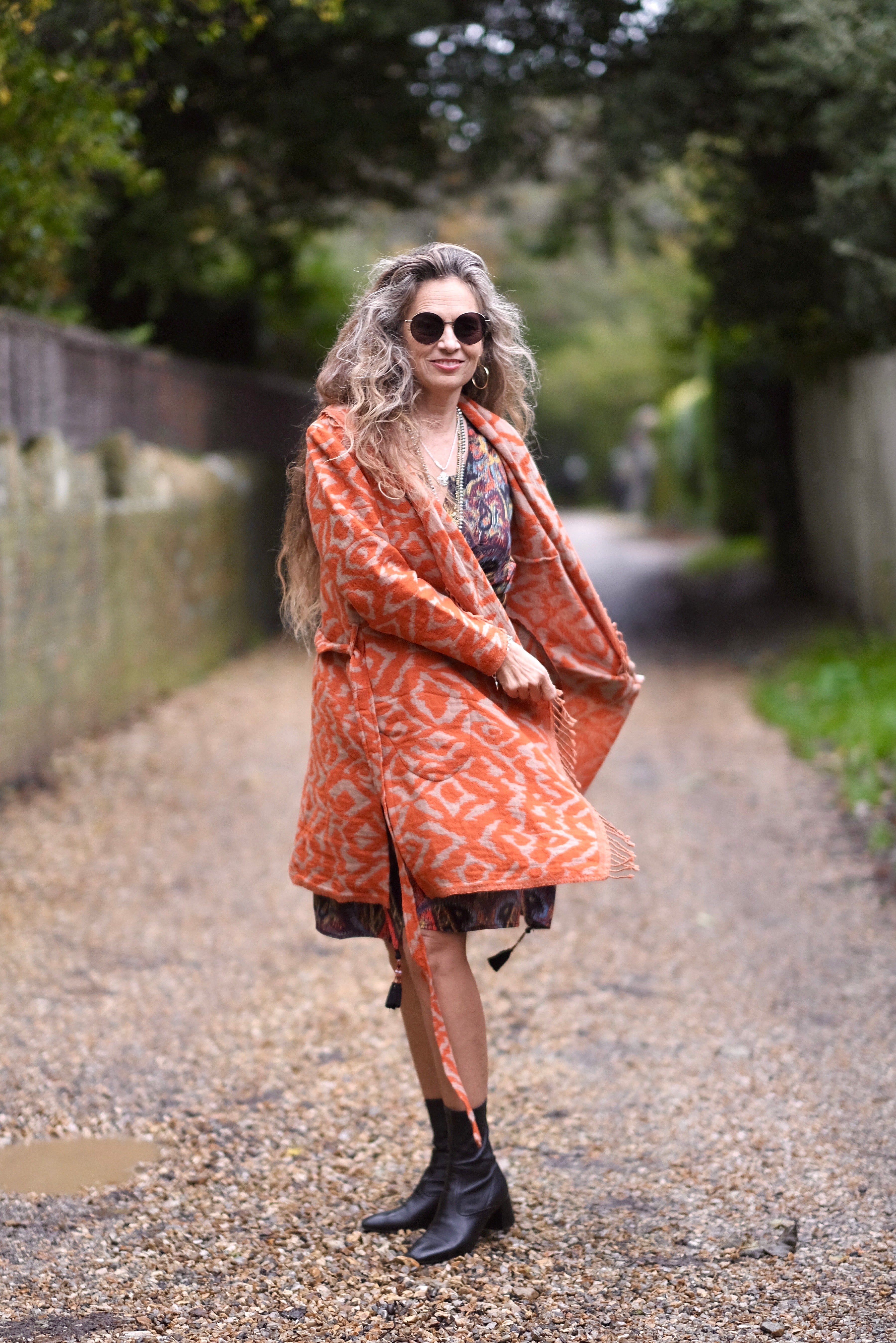 Cheryl Tangerine Boiled Wool Coat ONLY ONE LEFT