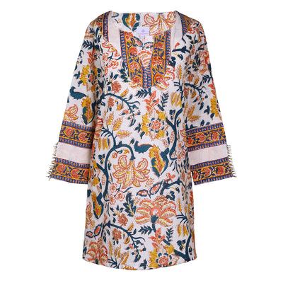 Orange Floral Cotton Tunic