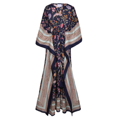 Black Beauty Floral Maxi Kaftan Dress
