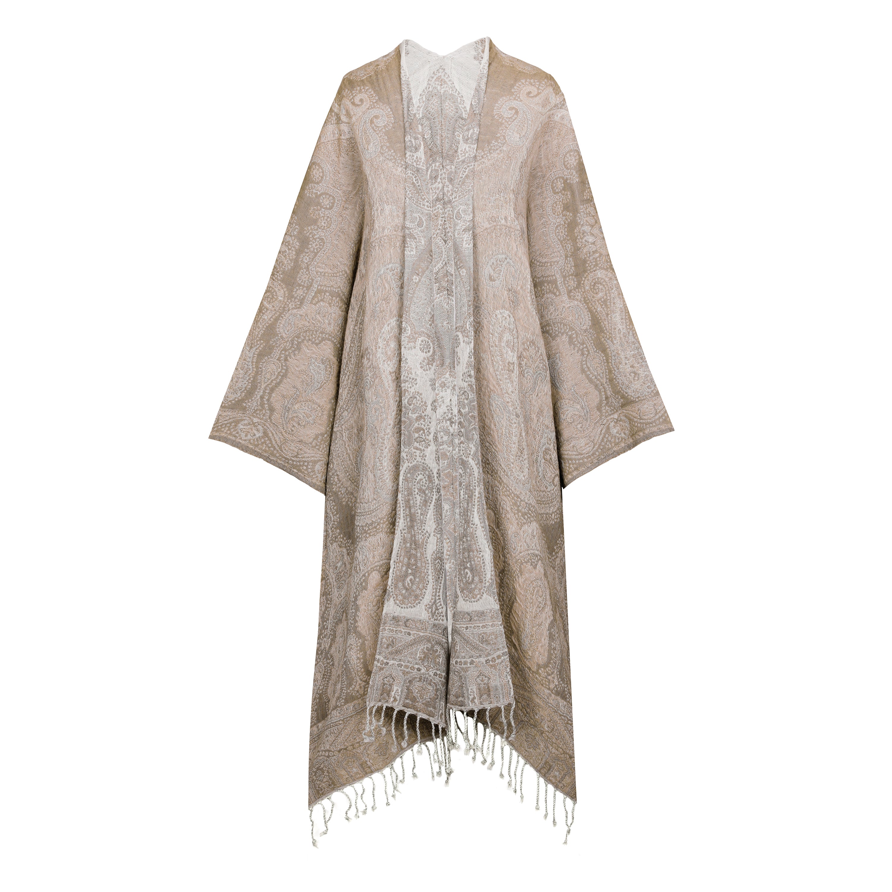 Brunellino Paisley Boiled Wool Kimono Coat