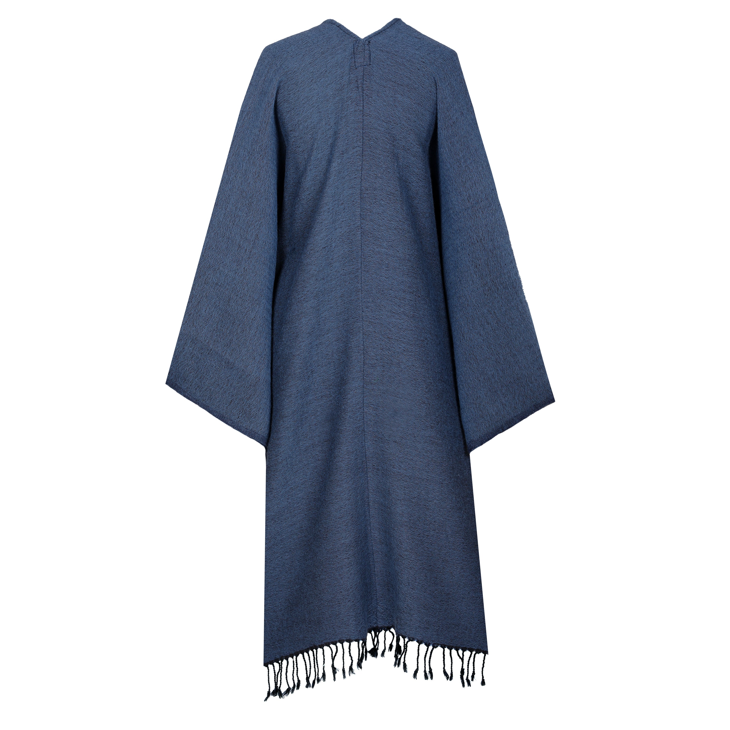 Buona Notte Blue Boiled Wool Kimono Coat Reversible
