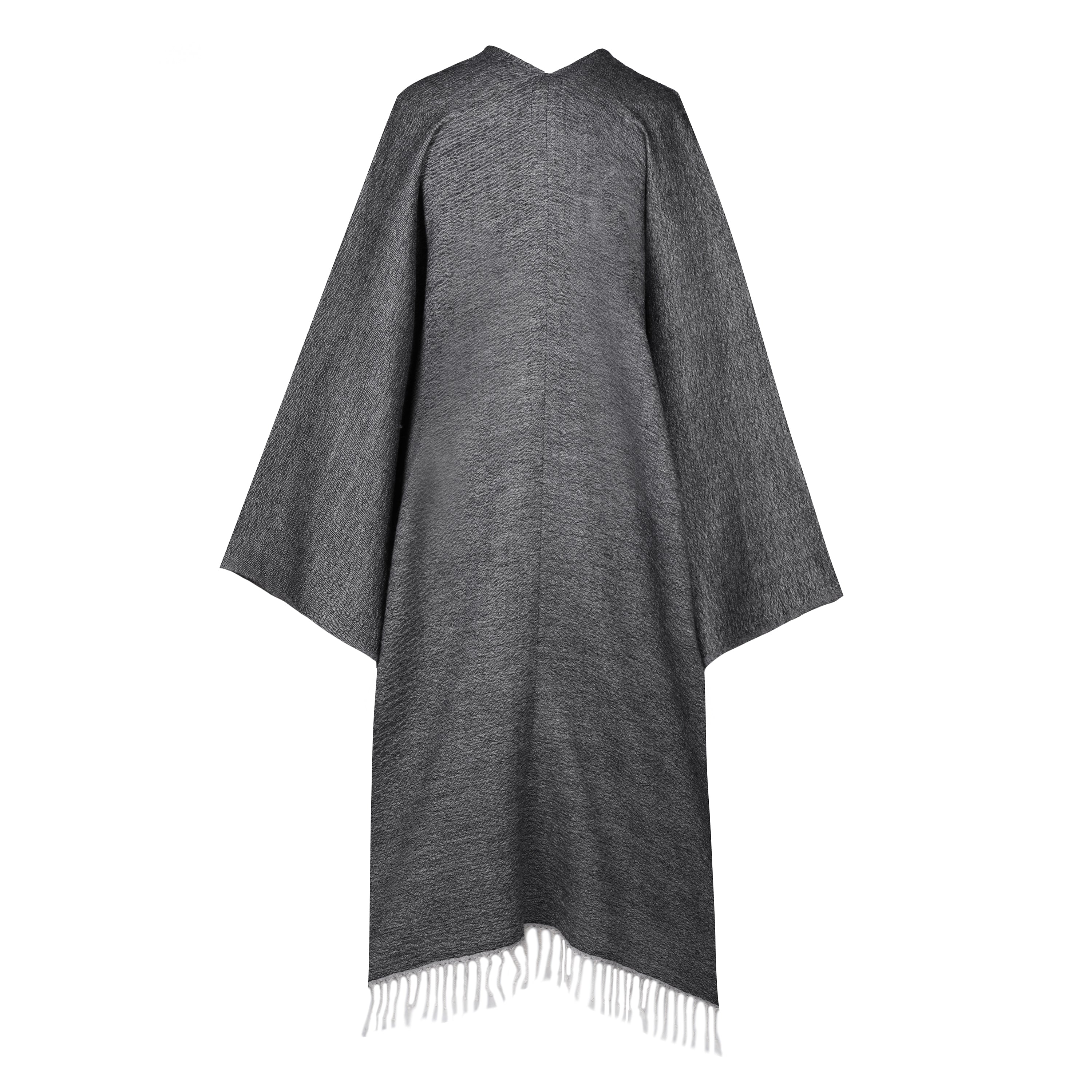 Charcoal Boiled Wool Kimono Coat