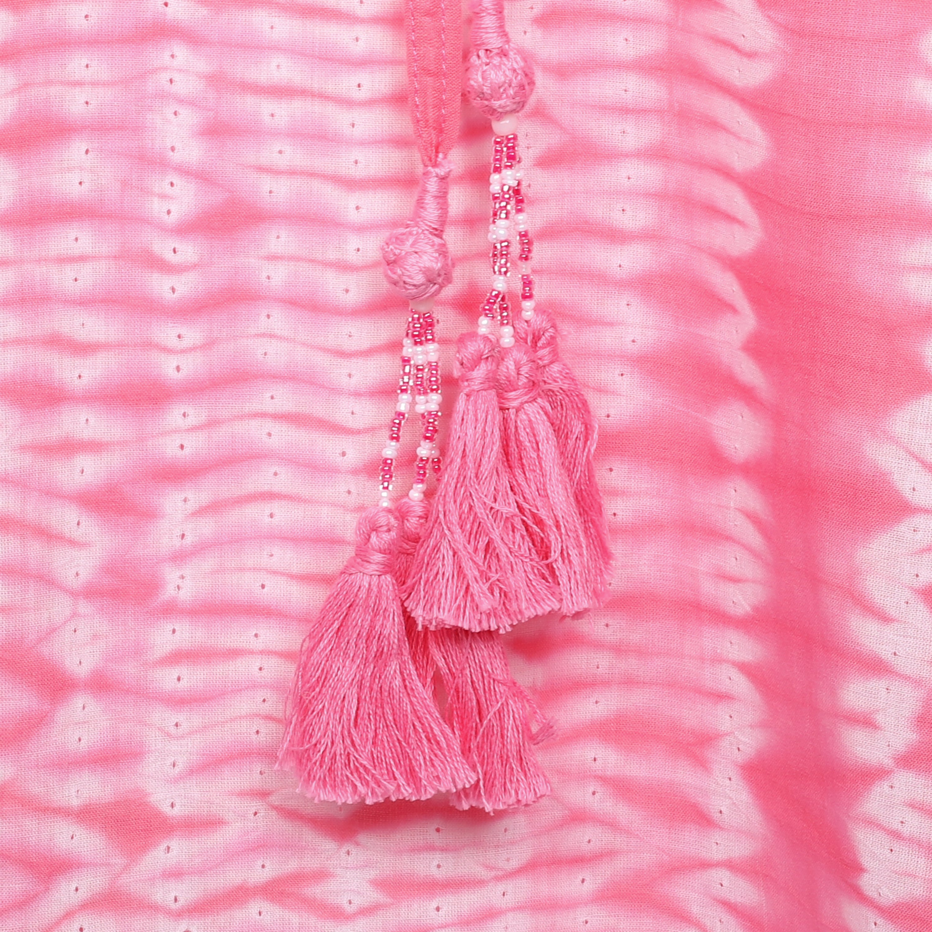 Pink Cotton Candy Shibori Maxi Kaftan Dress