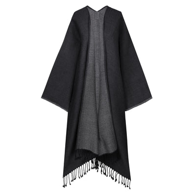 Earl Grey Boiled Wool Kimono Coat Reversible One of a Kind