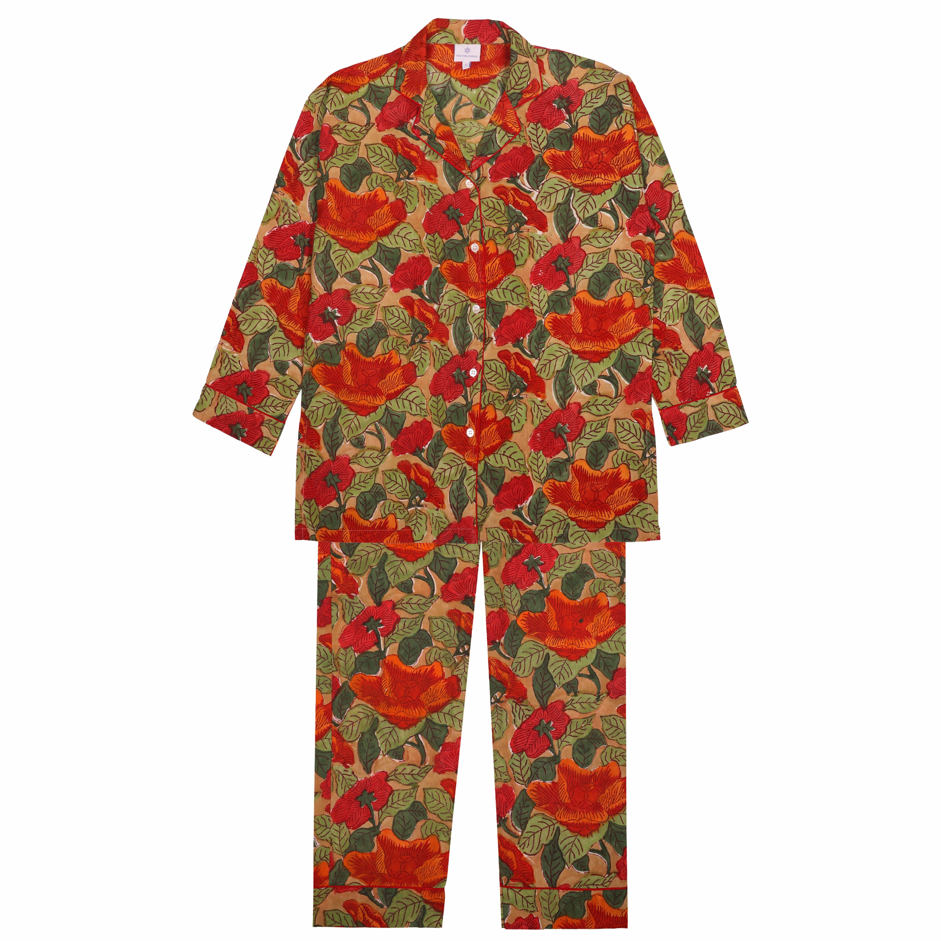 Frida Floral Cotton Long Sleeve Pajamas