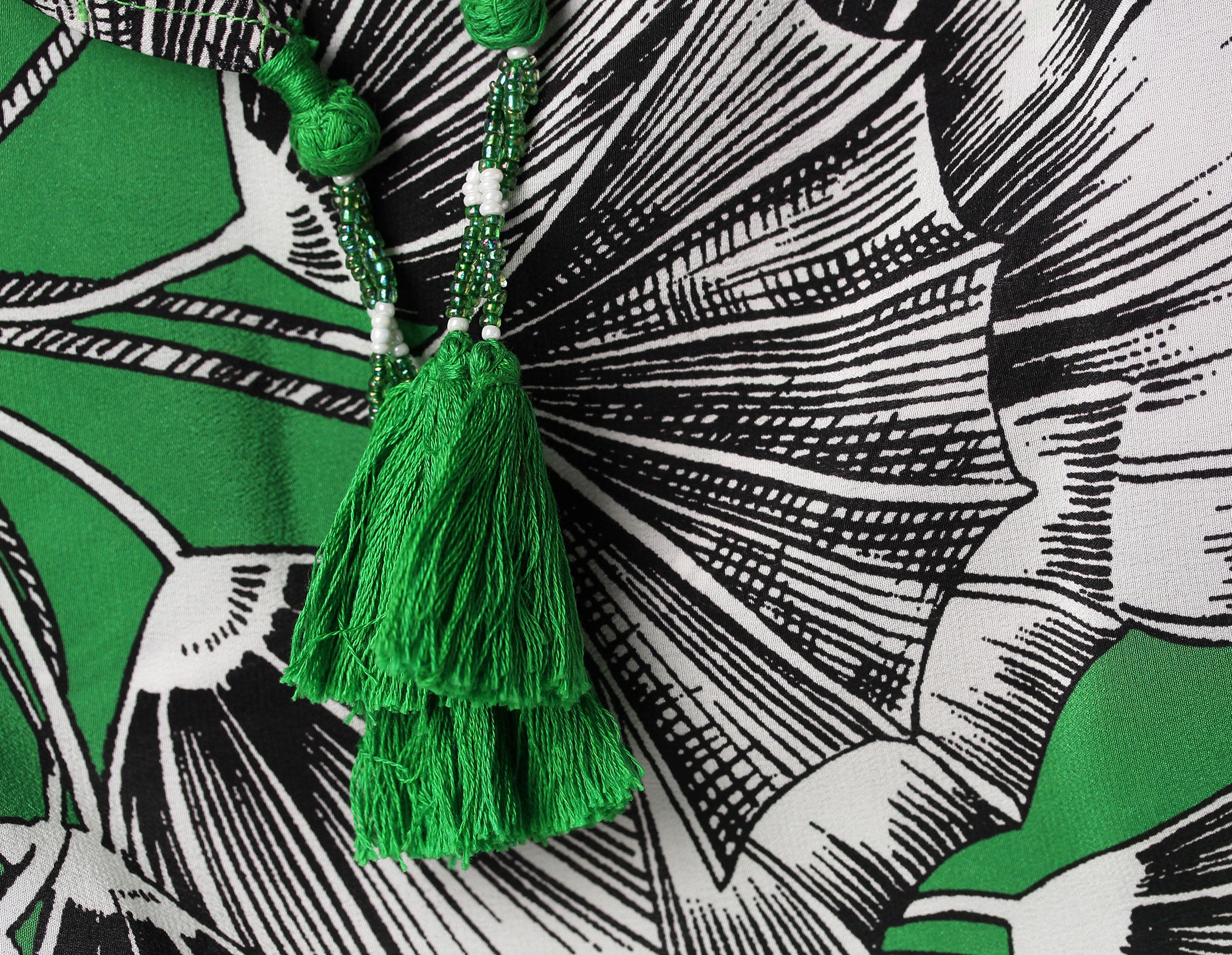 Giardino Verde Italian Silk Maxi Kaftan Dress