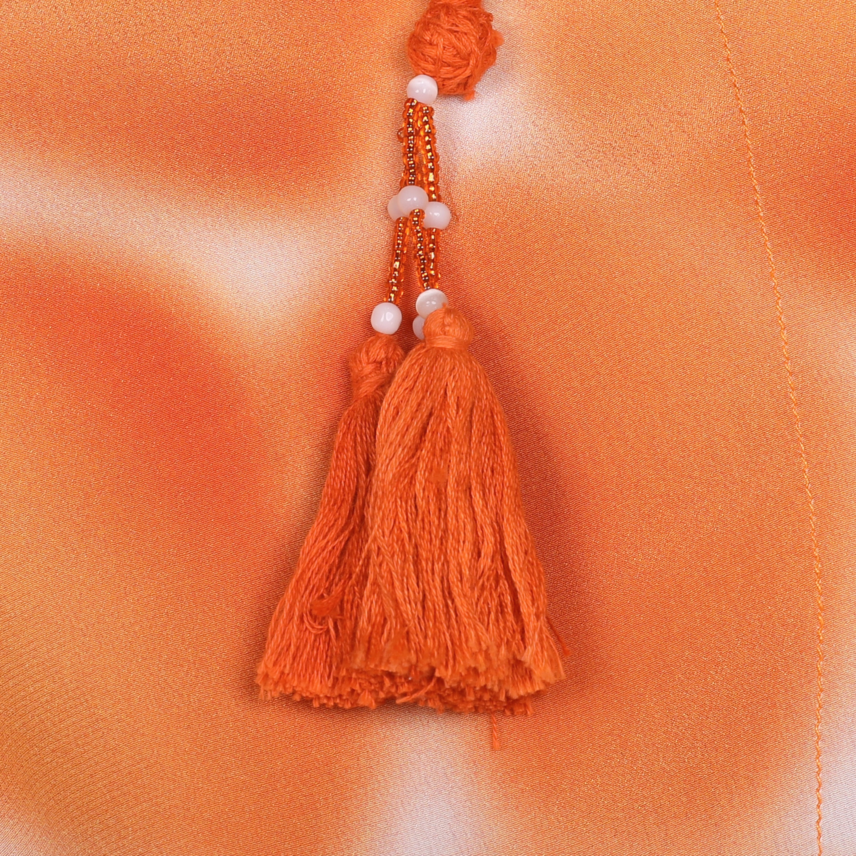 ZIRAFA GIRAFFA ORANGE ITALIAN SILK SHORT KAFTAN
