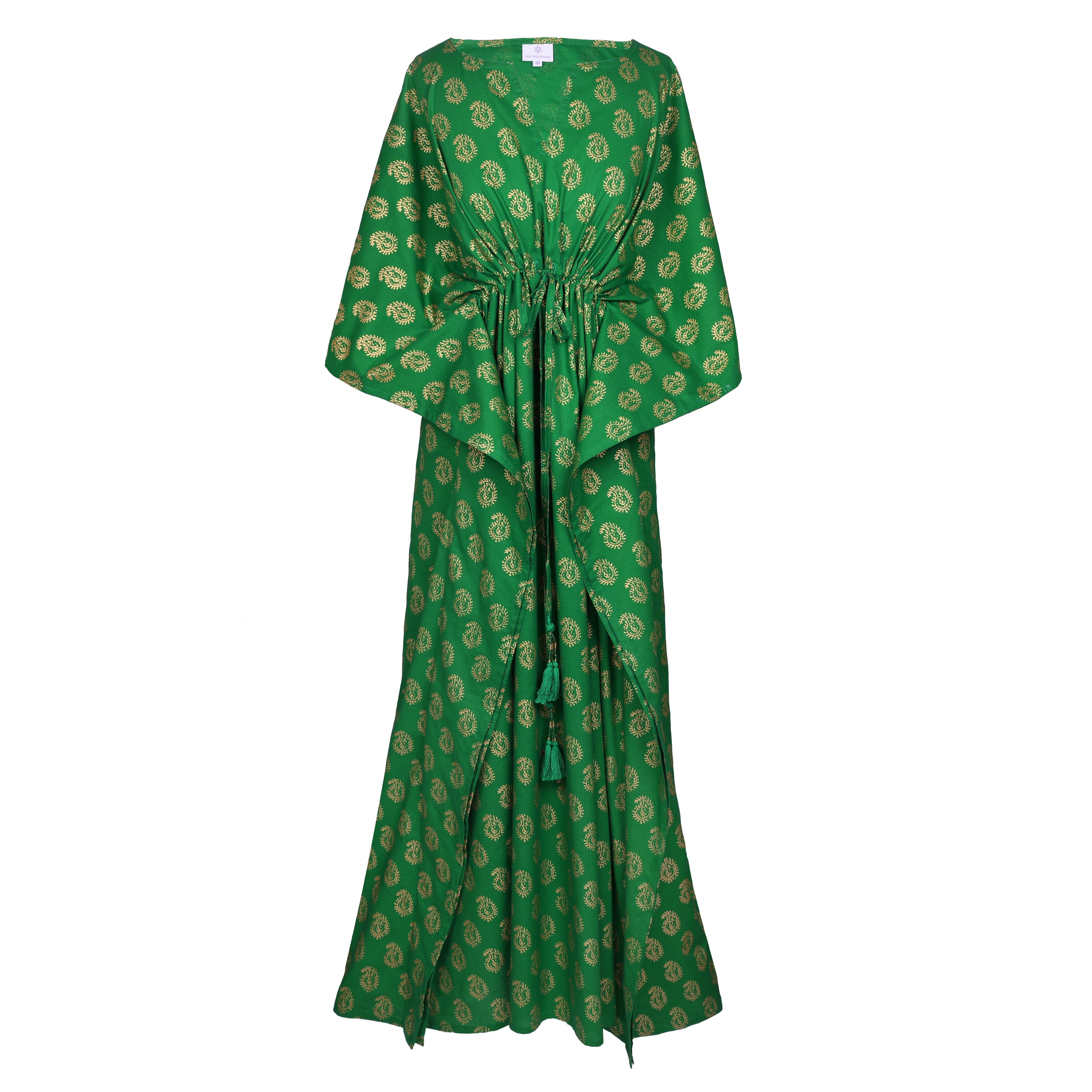 Elizabeth Emerald Paisley Maxi Kaftan Dress