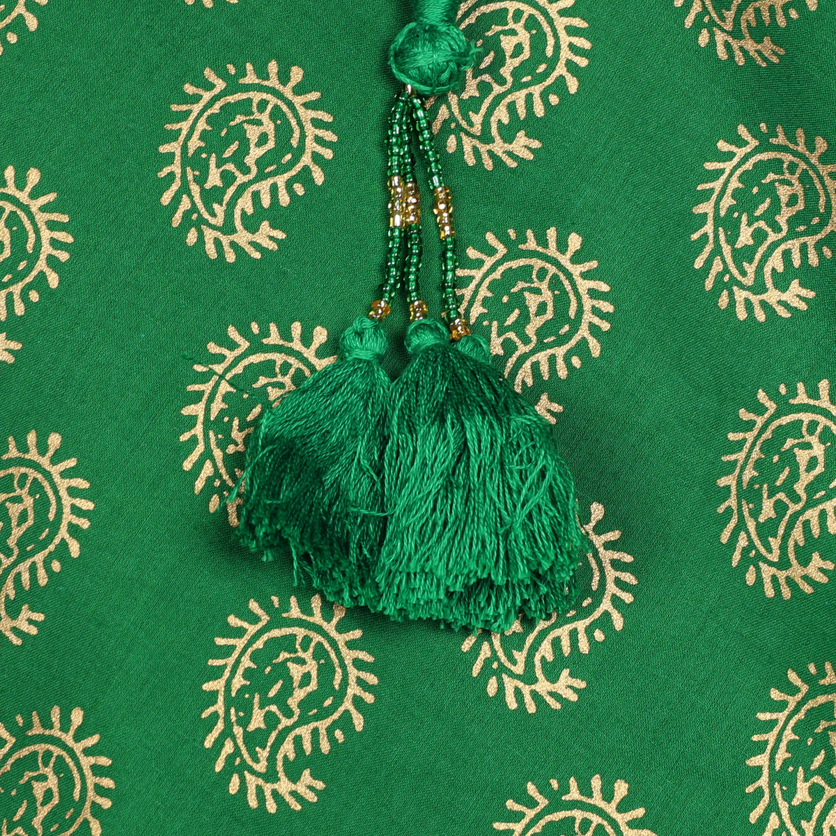 Elizabeth Emerald Paisley Midi Kaftan Dress
