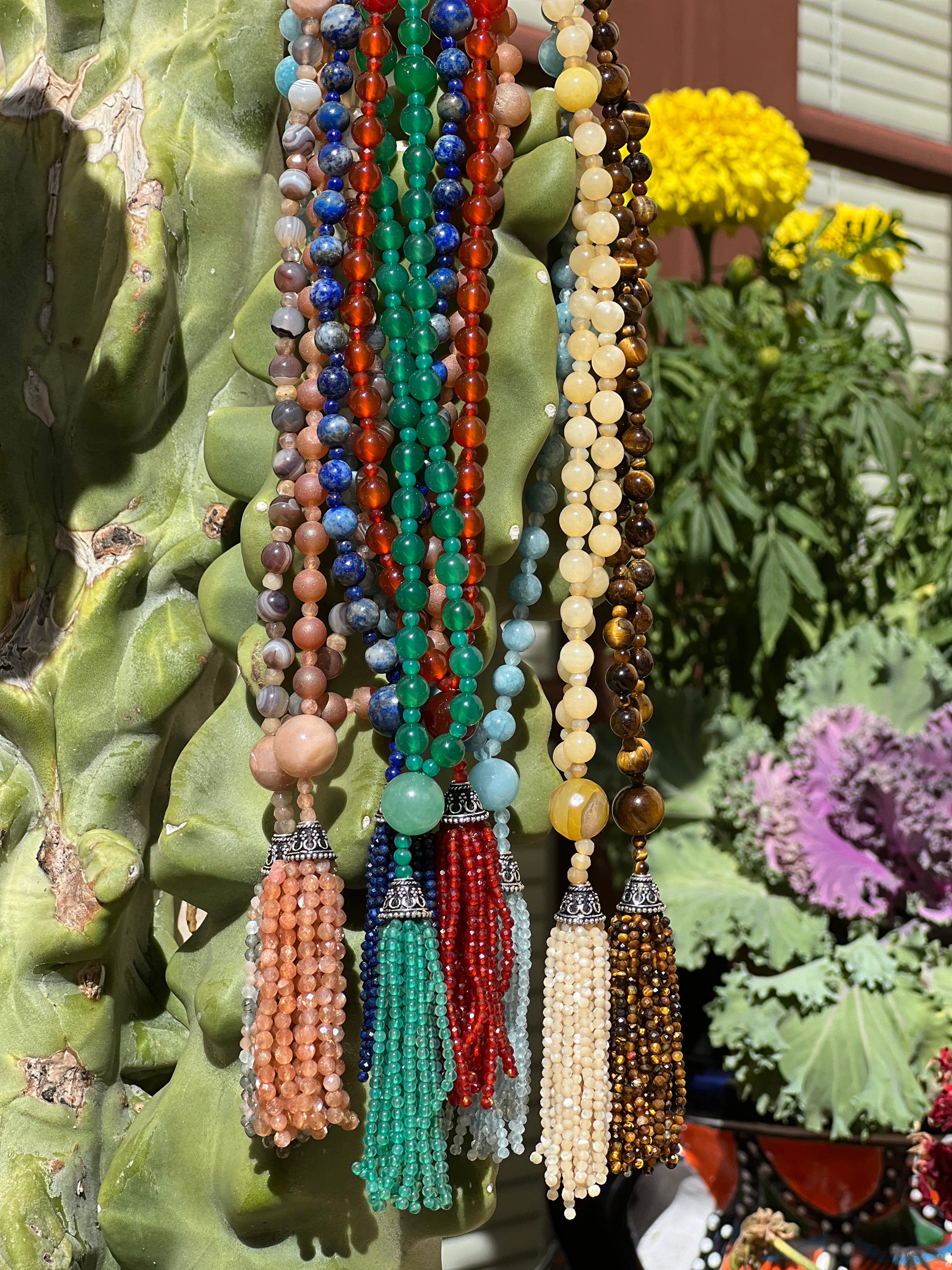 Semi Precious Carnelian Mala Necklace