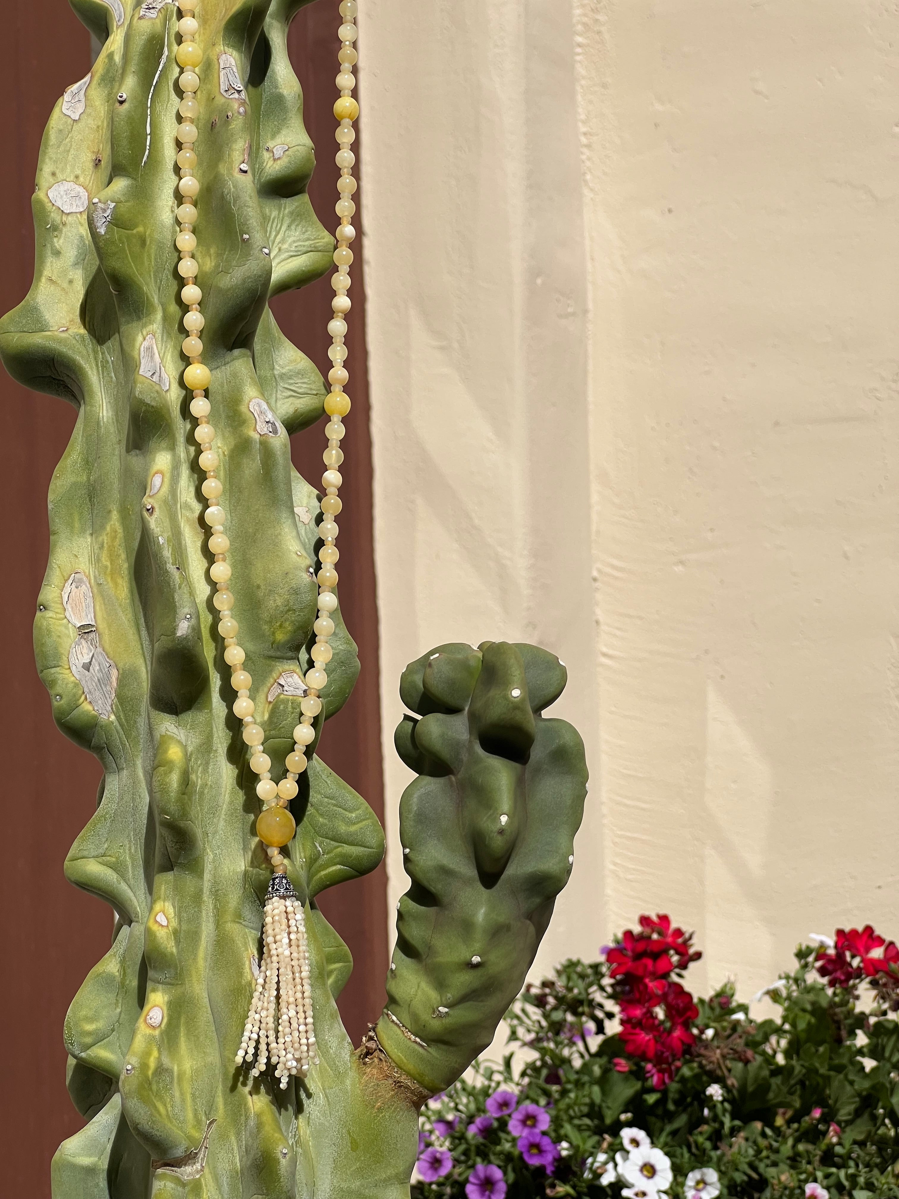 Semi Precious Yellow Onyx Mala