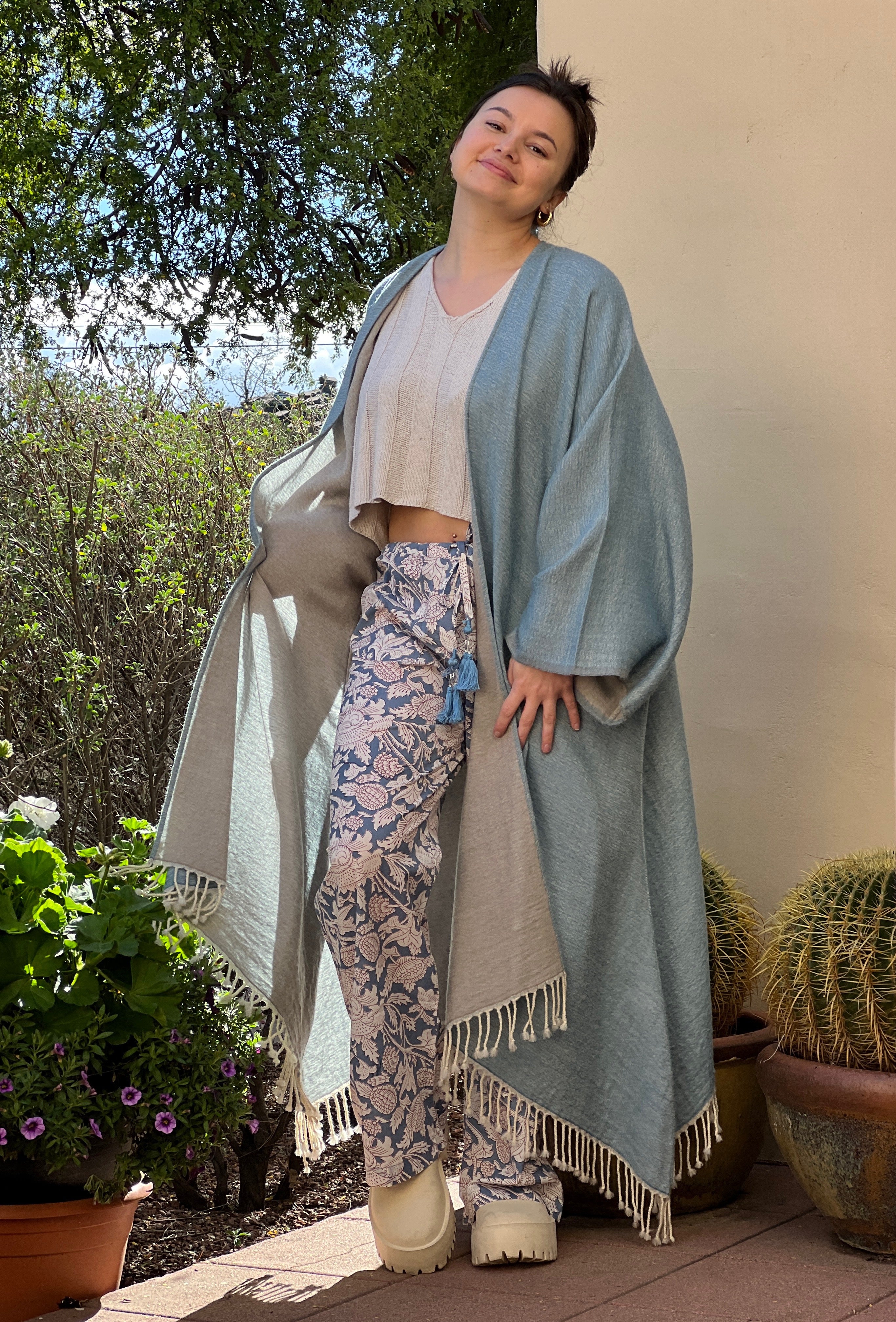 Laura Pewter Floral Cotton Lounge Pants