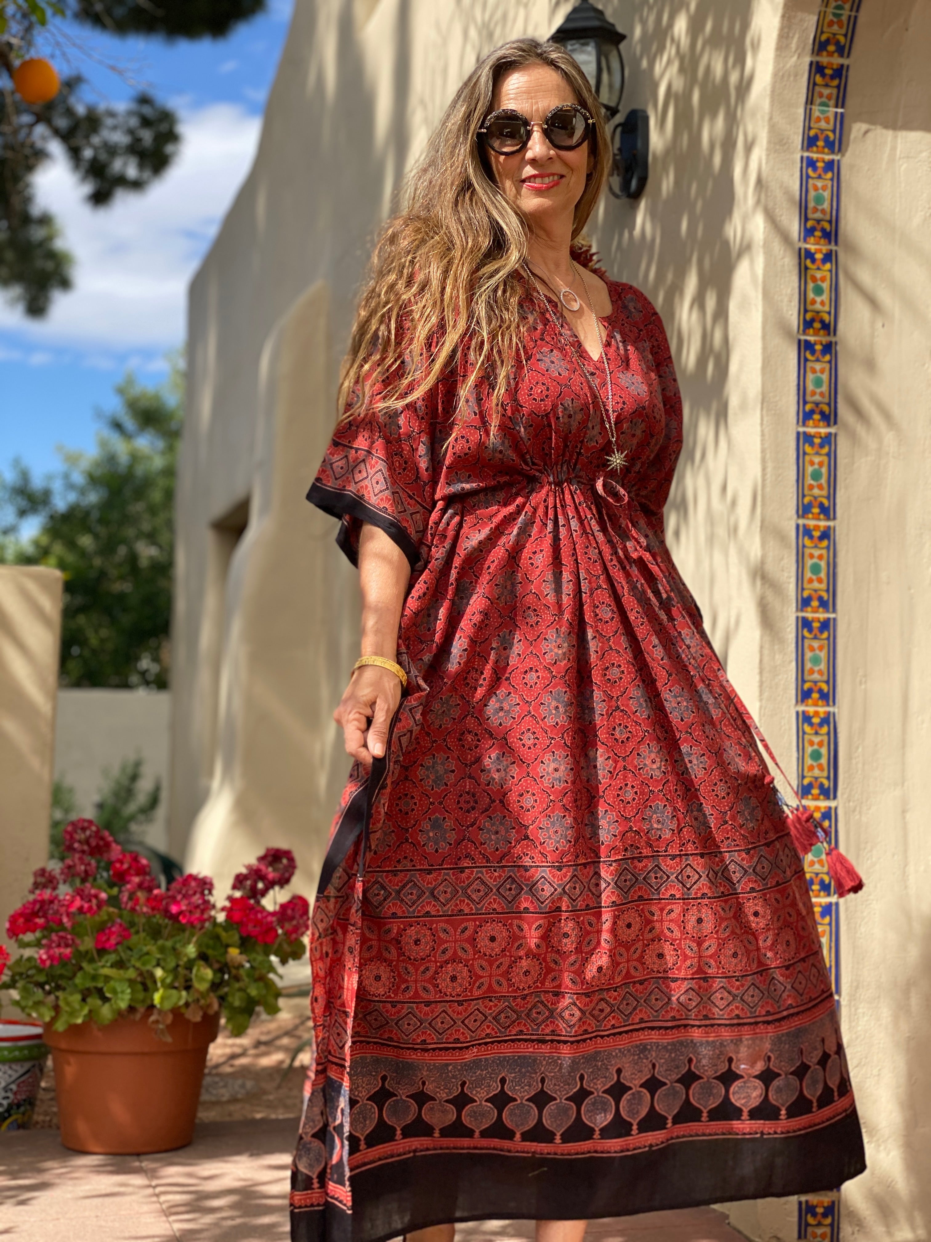 Maharashtra Maxi Kaftan Dress Natural Dyes
