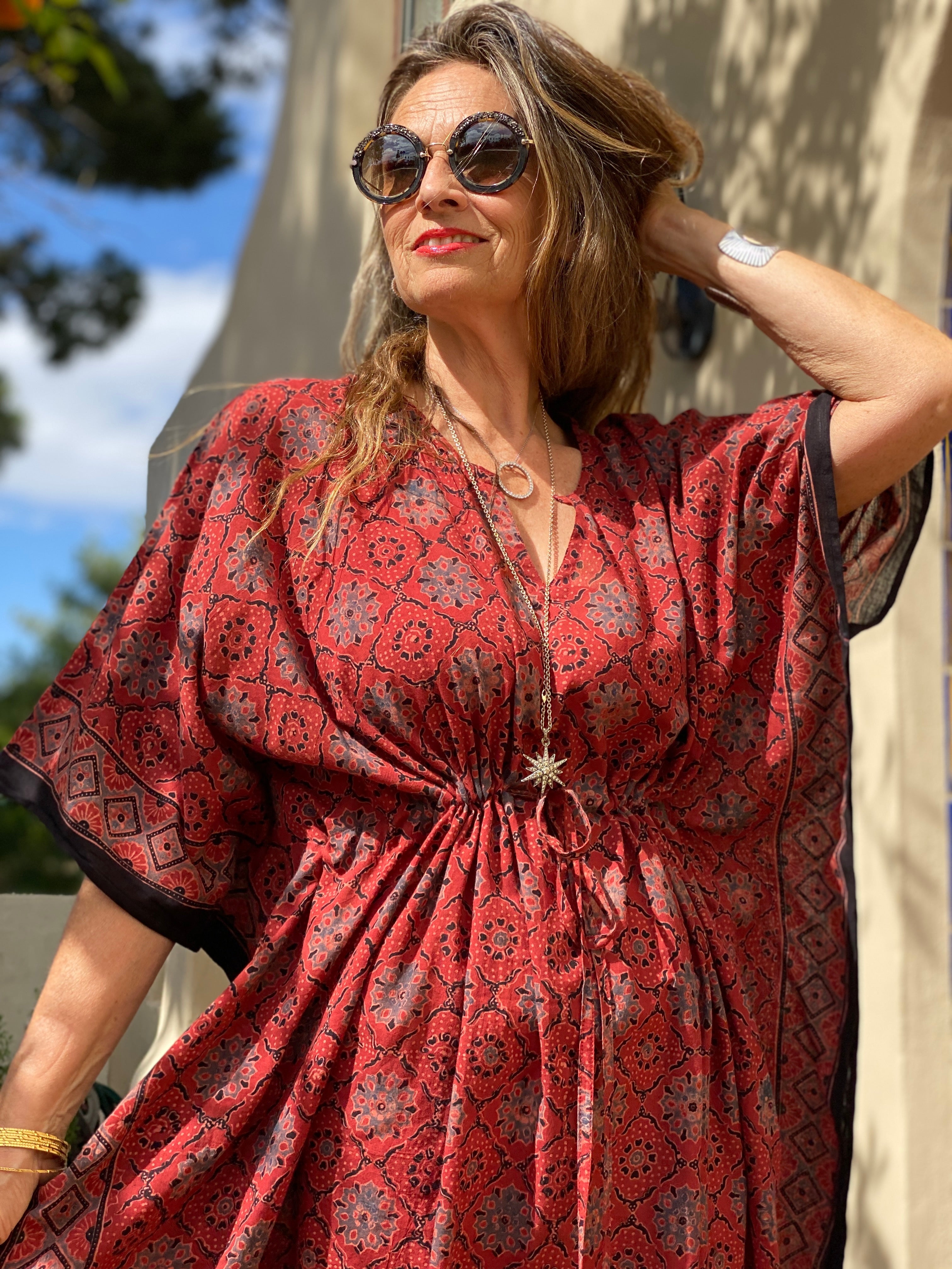 Maharashtra Maxi Kaftan Dress Natural Dyes