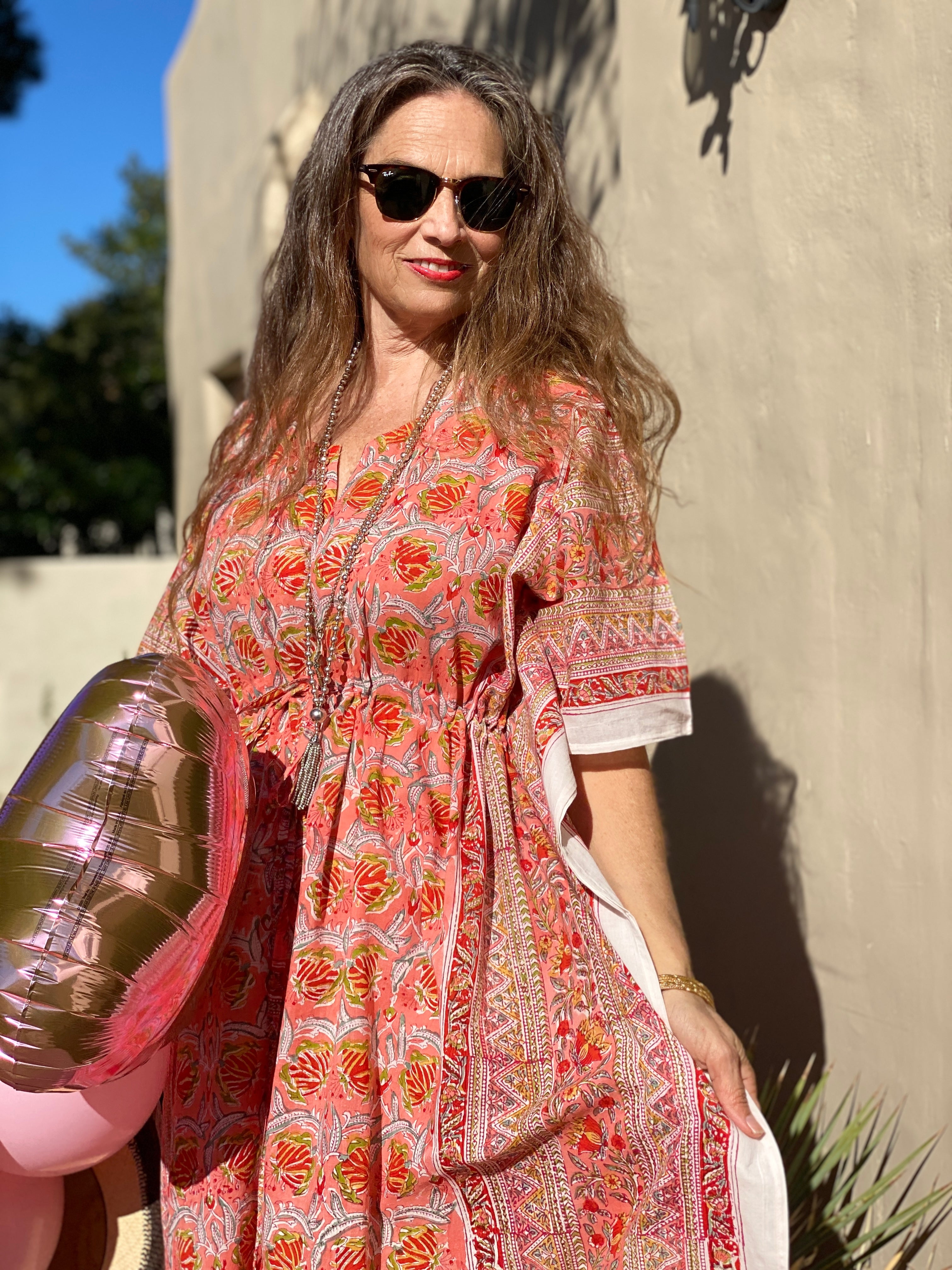 Georgia Maxi Cotton Kaftan Dress Store Credit or Exchange