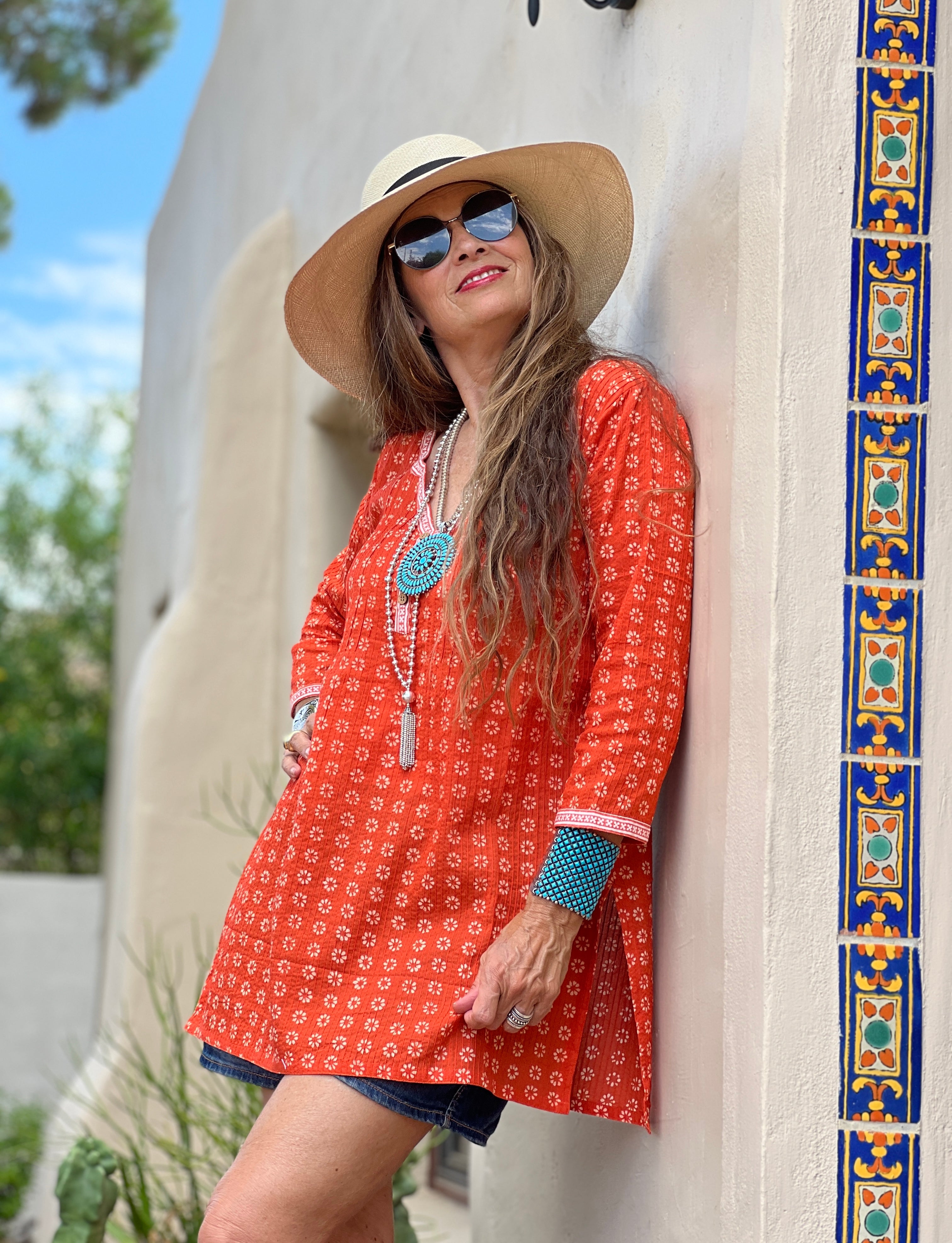 Manisha Mandarine Orange Cotton Tunic