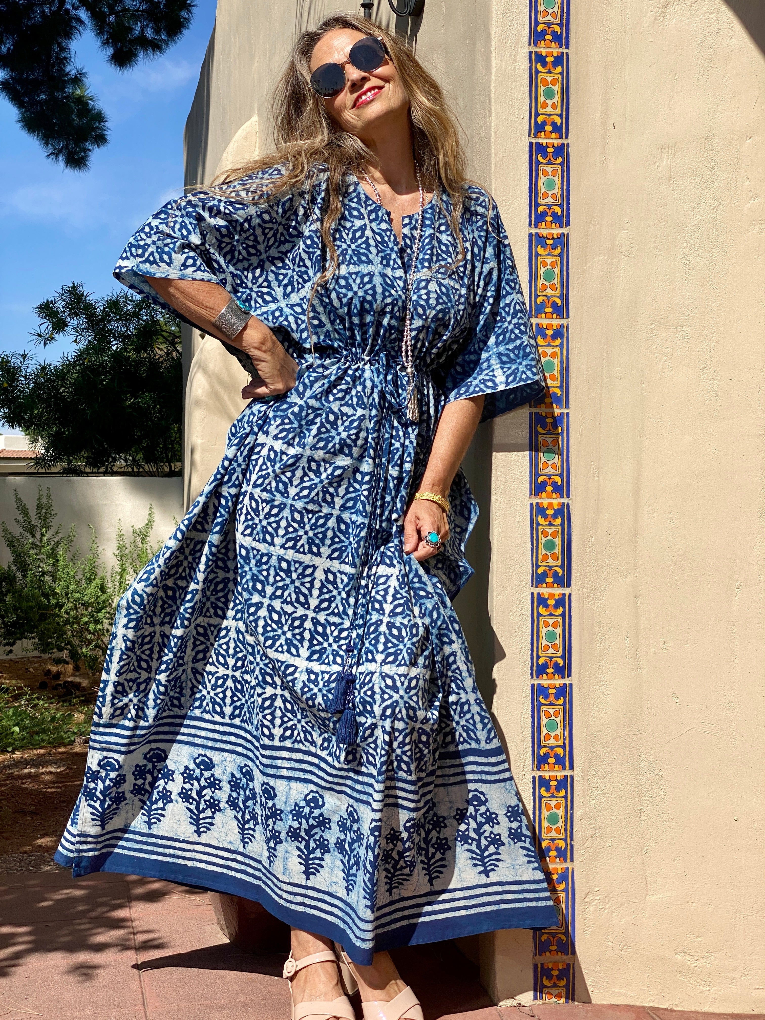 King Kuta Indigo Maxi Kaftan