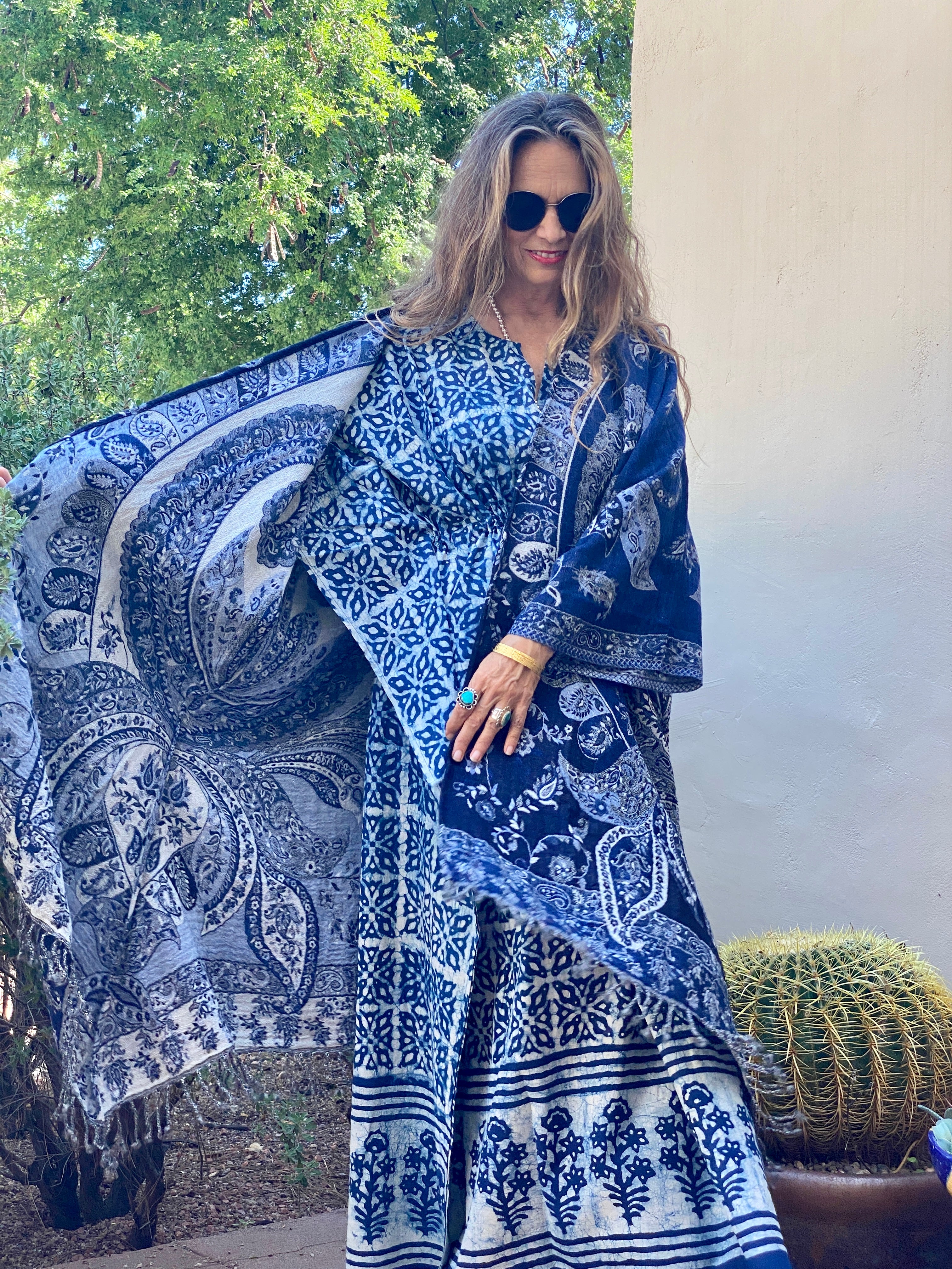 King Kuta Indigo Maxi Kaftan