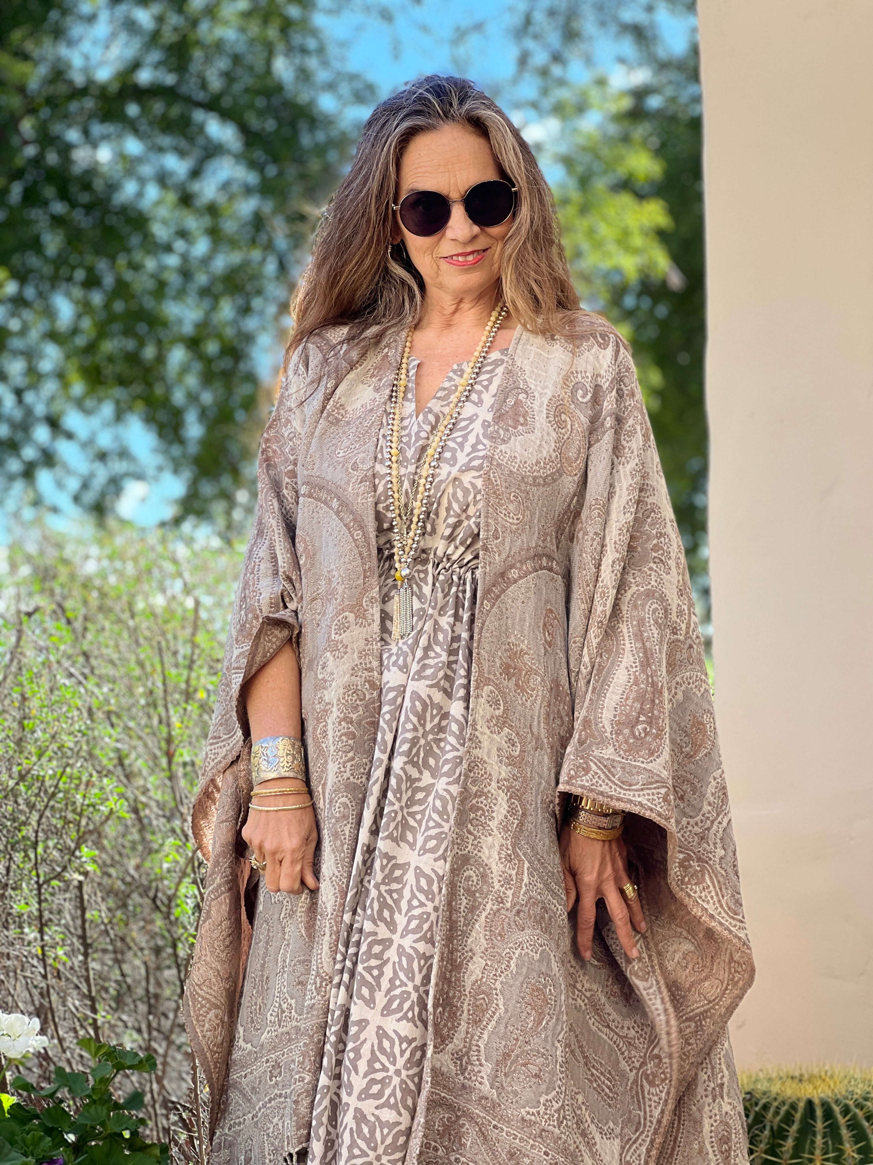 Brunellino Paisley Boiled Wool Poncho