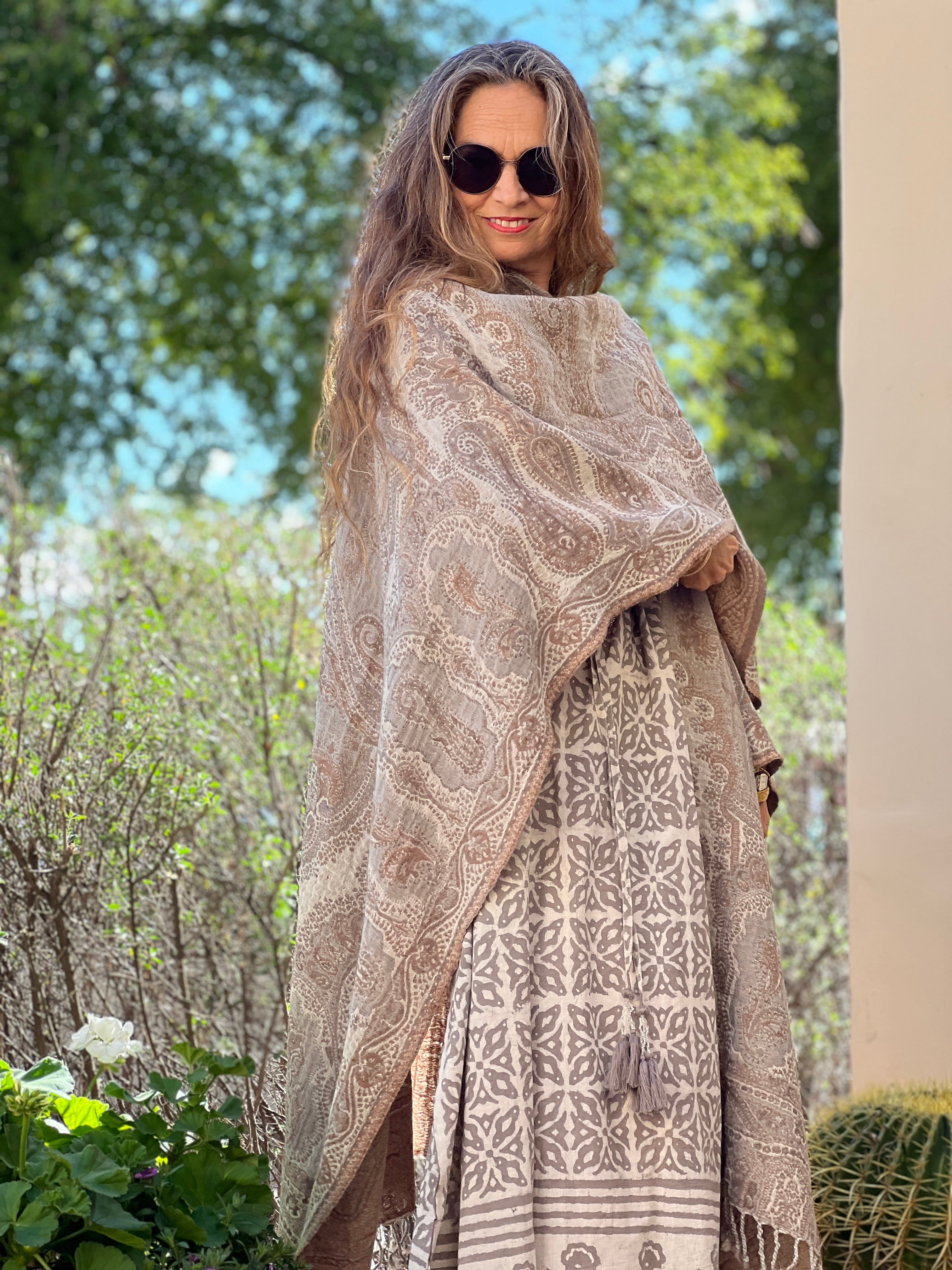 Brunellino Paisley Boiled Wool Poncho