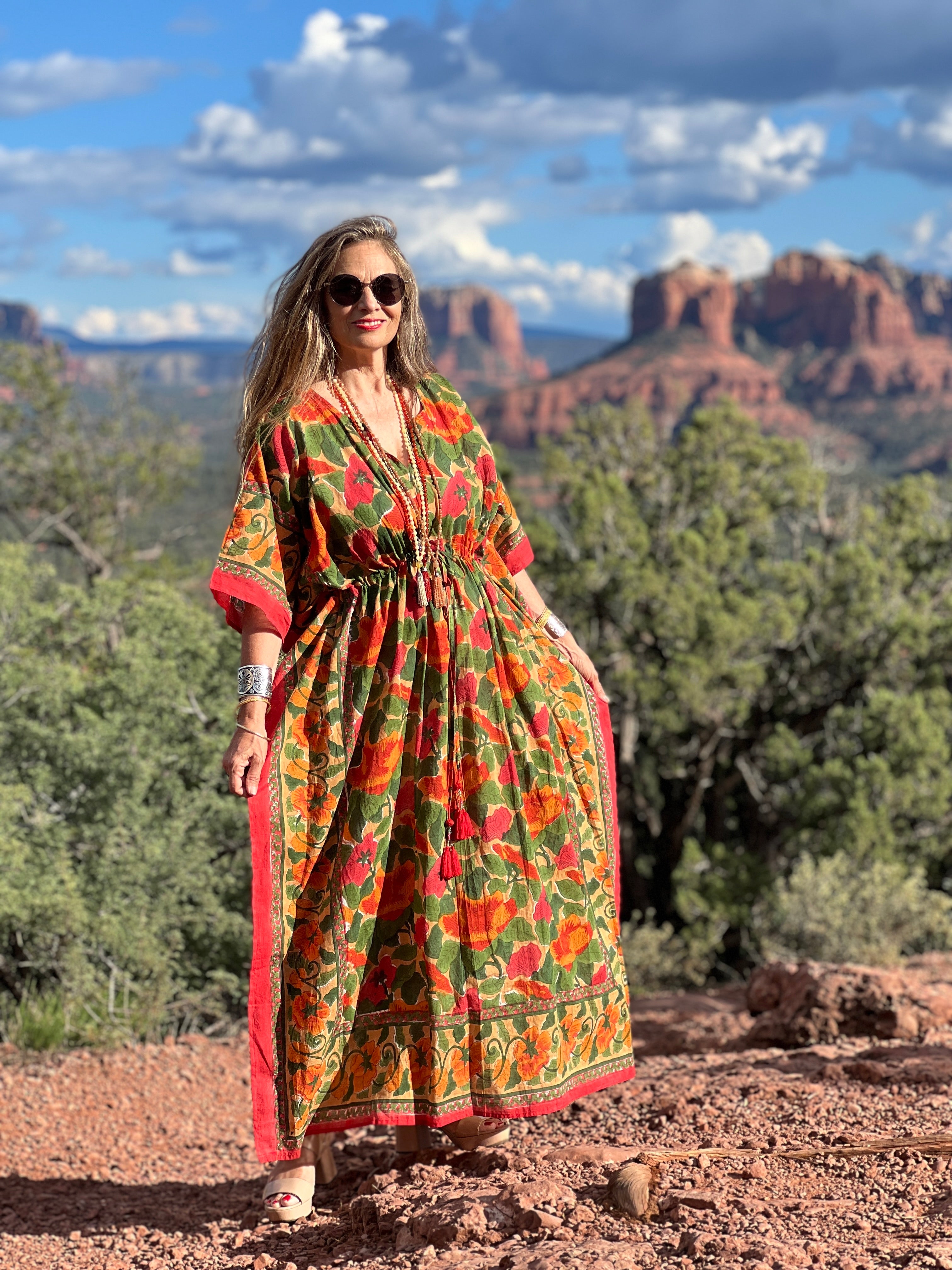 Frida Floral Maxi Kaftan Dress