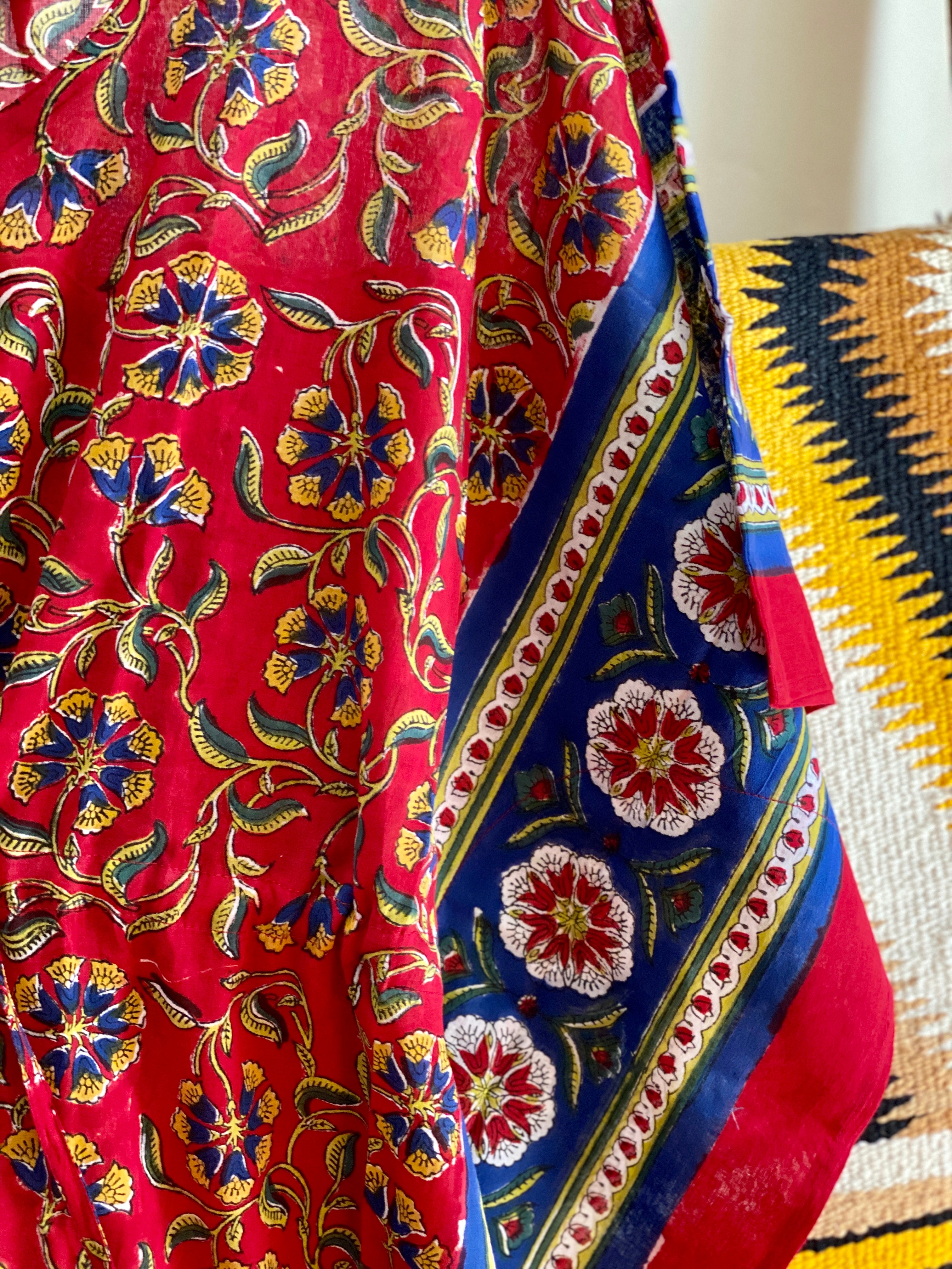 Vesuvio Red Midi Kaftan Dress