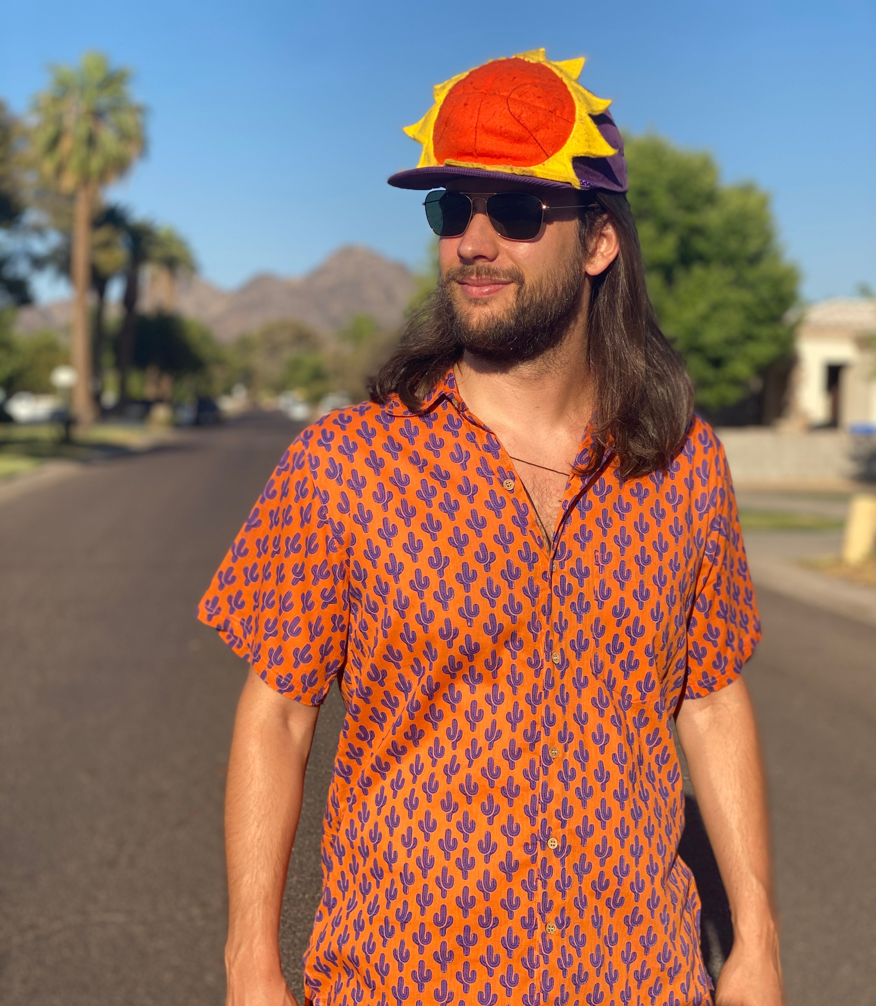 Phoenix Purple Cactus Short Sleeve Shirt