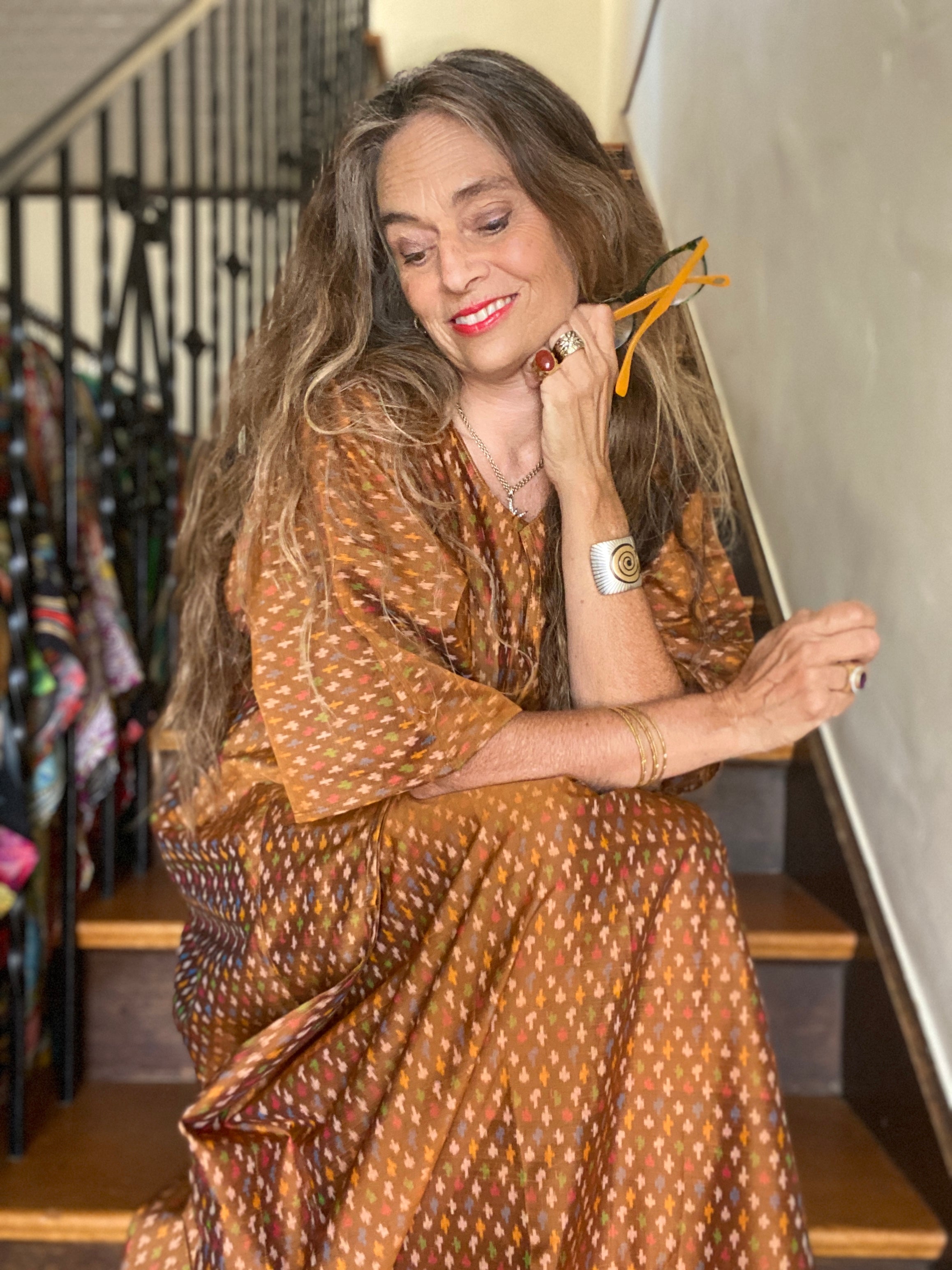 Puglia Silk Cotton Ikat Maxi Handwoven ONLY ONE AVAILABLE Final Sale