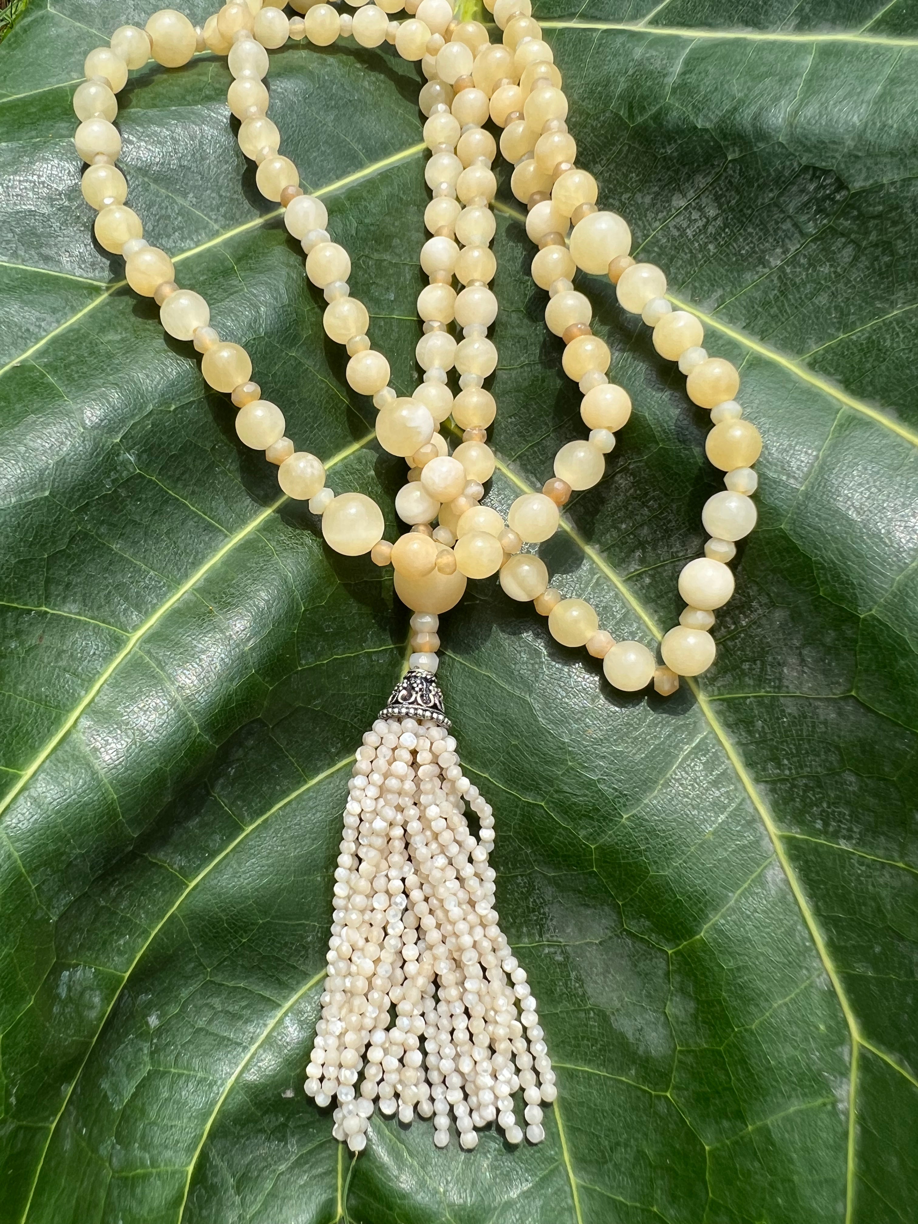 Semi Precious Yellow Onyx Mala