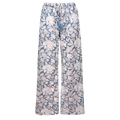 Laura Pewter Floral Cotton Lounge Pants